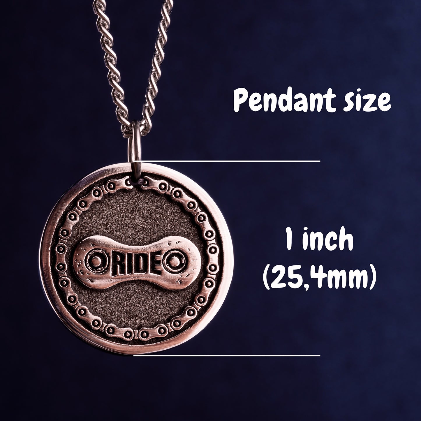 Bicycle Chain Link Necklace Cycle Pendant Mountainbiker Bike MTB Rider Pendant gift for Cyclist