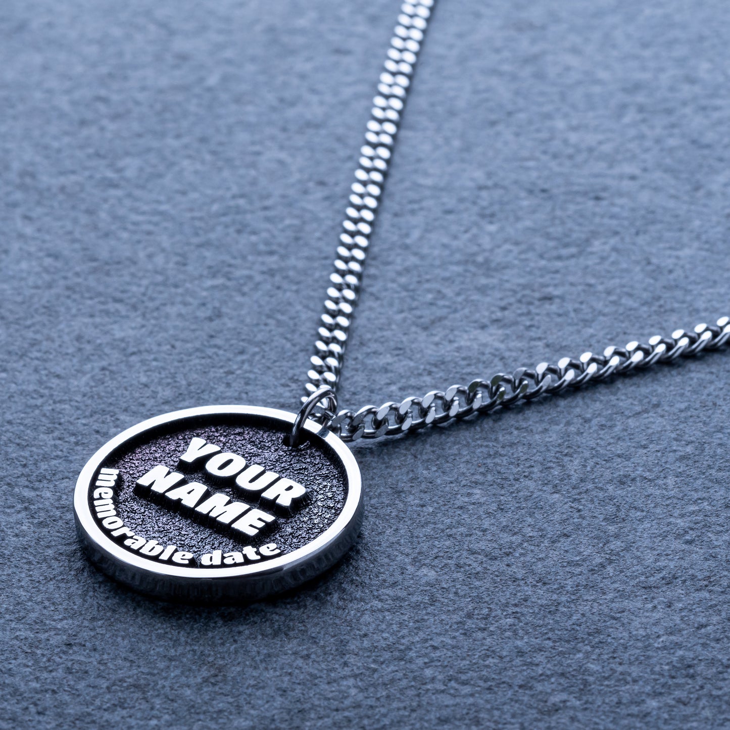 STAINLESS STEEL Custom Named Pendant With Memmorable Date