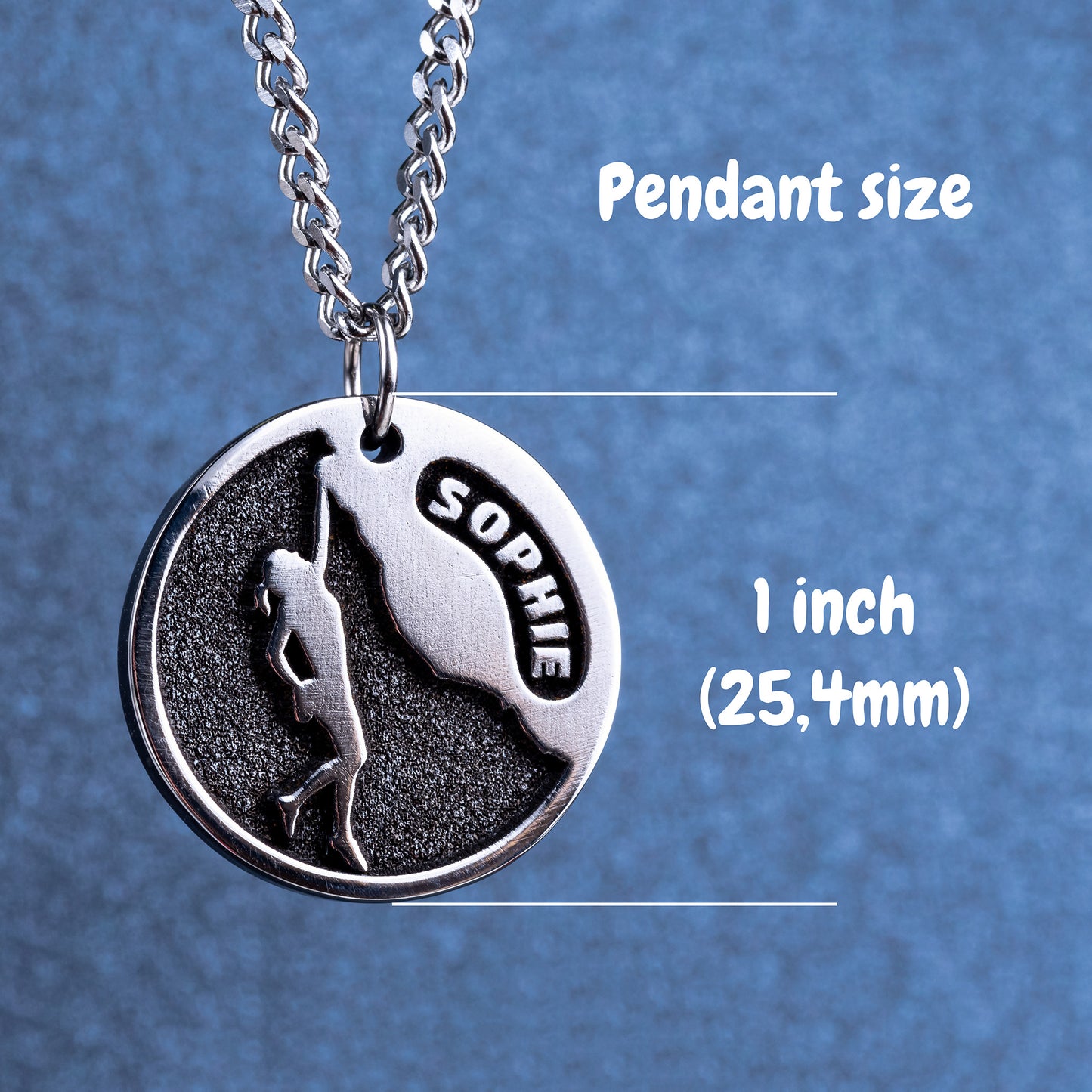 Personalized Climb Necklace with a Girl Rock Climber. Climb like a girl