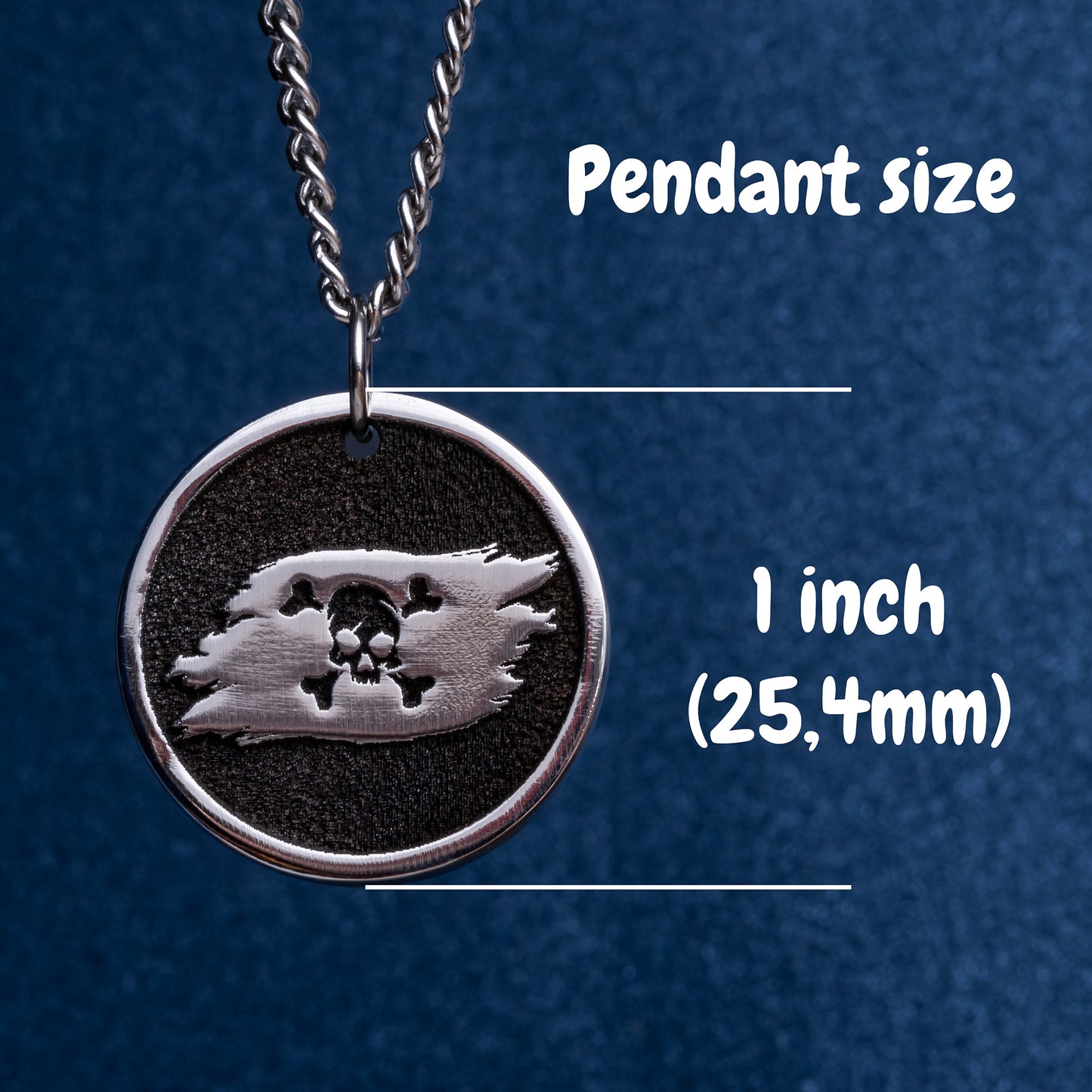 Pirate Coin Necklace. Pendant with Pirate Flag. Skull and Crossbones Necklace. Pirate Skull Jewelry. Black Spot