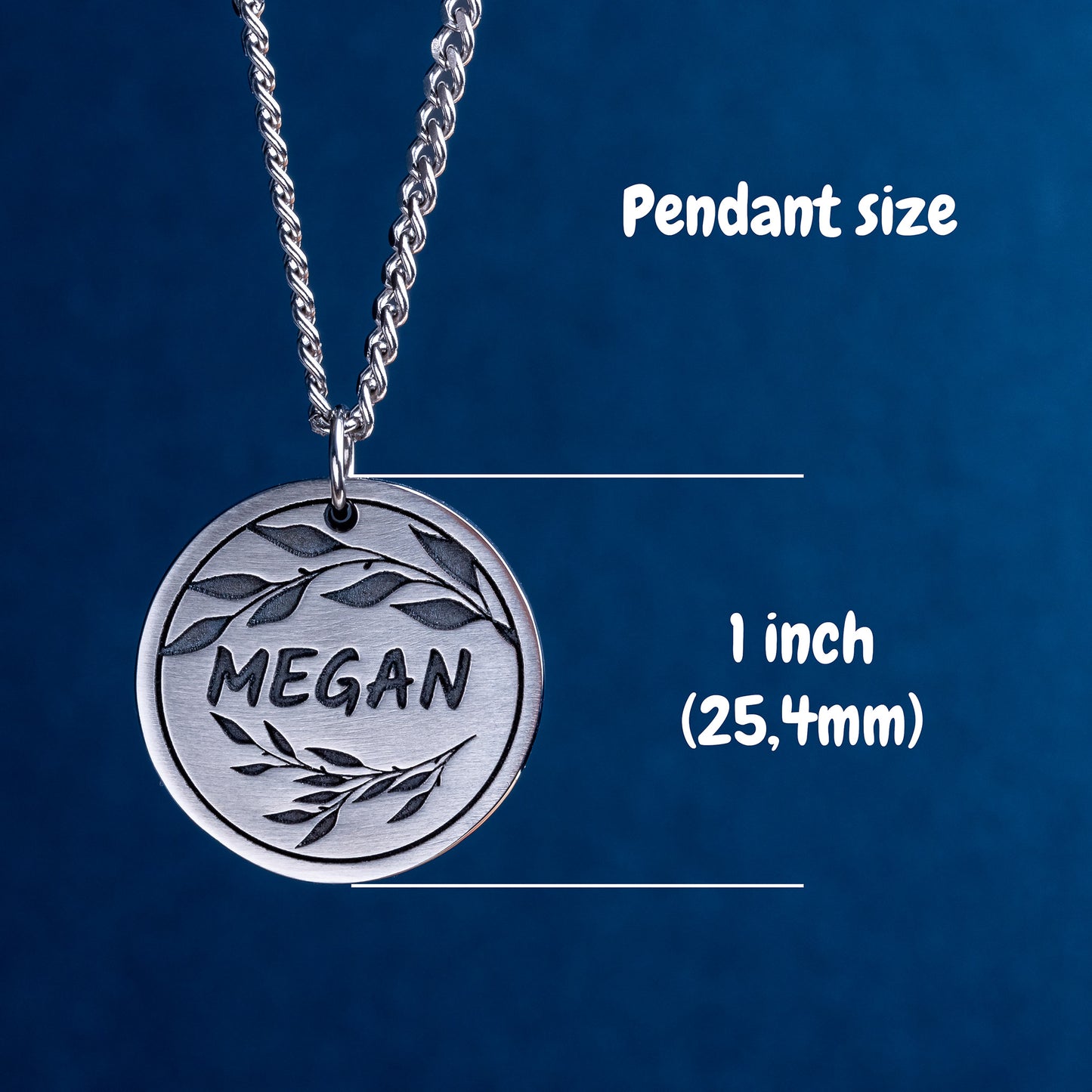 Custom Name pendant with olive tree branches