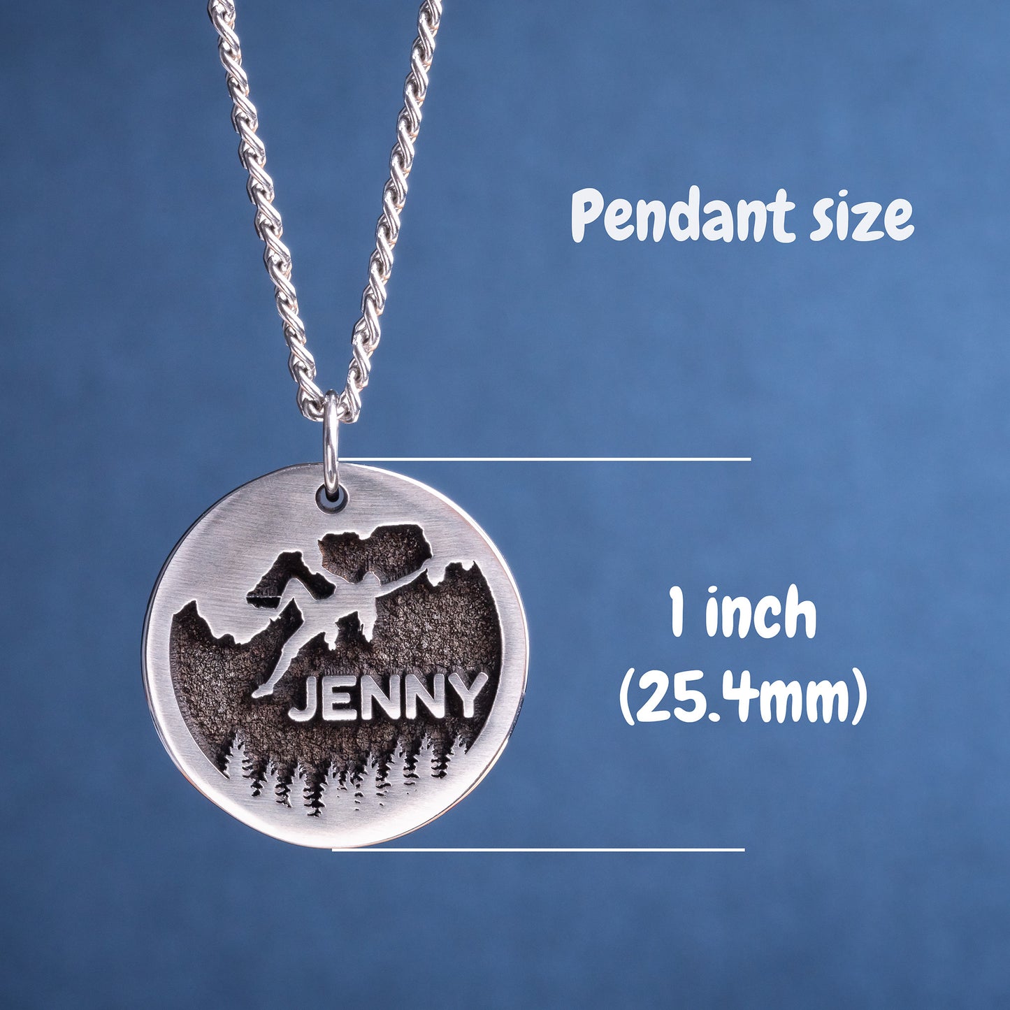 Name pendant for a girl climbing or bouldering. Climb like a girl