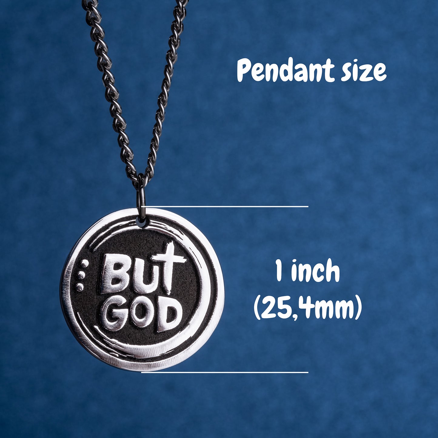 But God - Engraved Pendant Necklace - A Symbol of Hope and Redemption