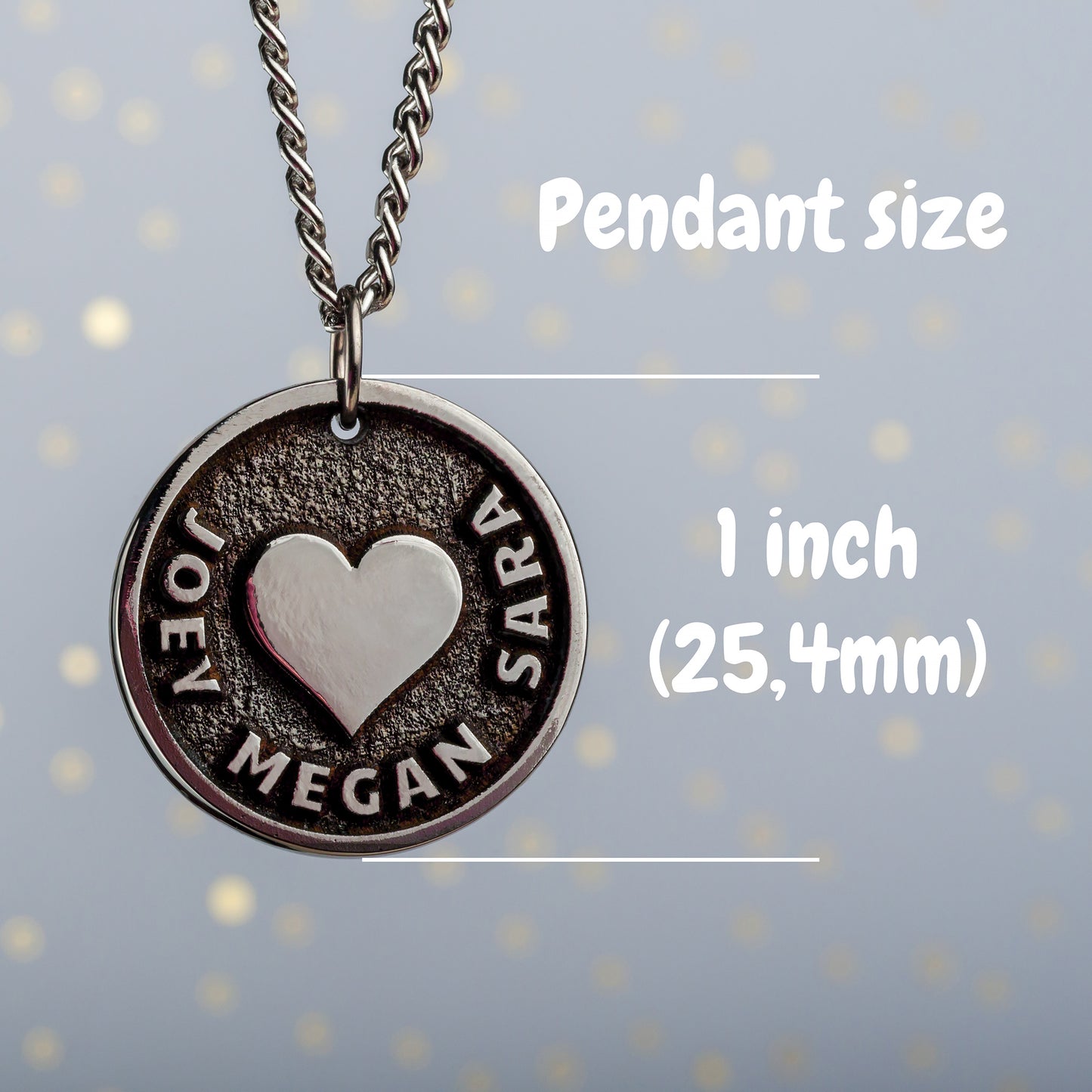 Personalized Necklace with Heart  and Children's Names