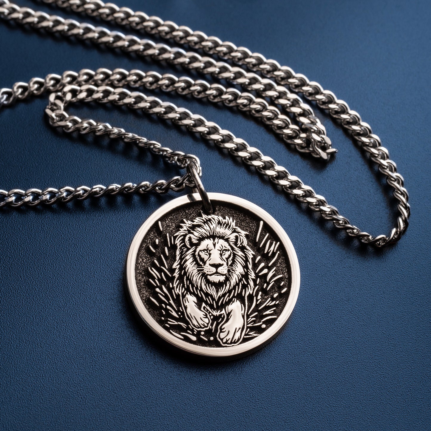 Lion Necklace for Men, Personalized Lion Pendant