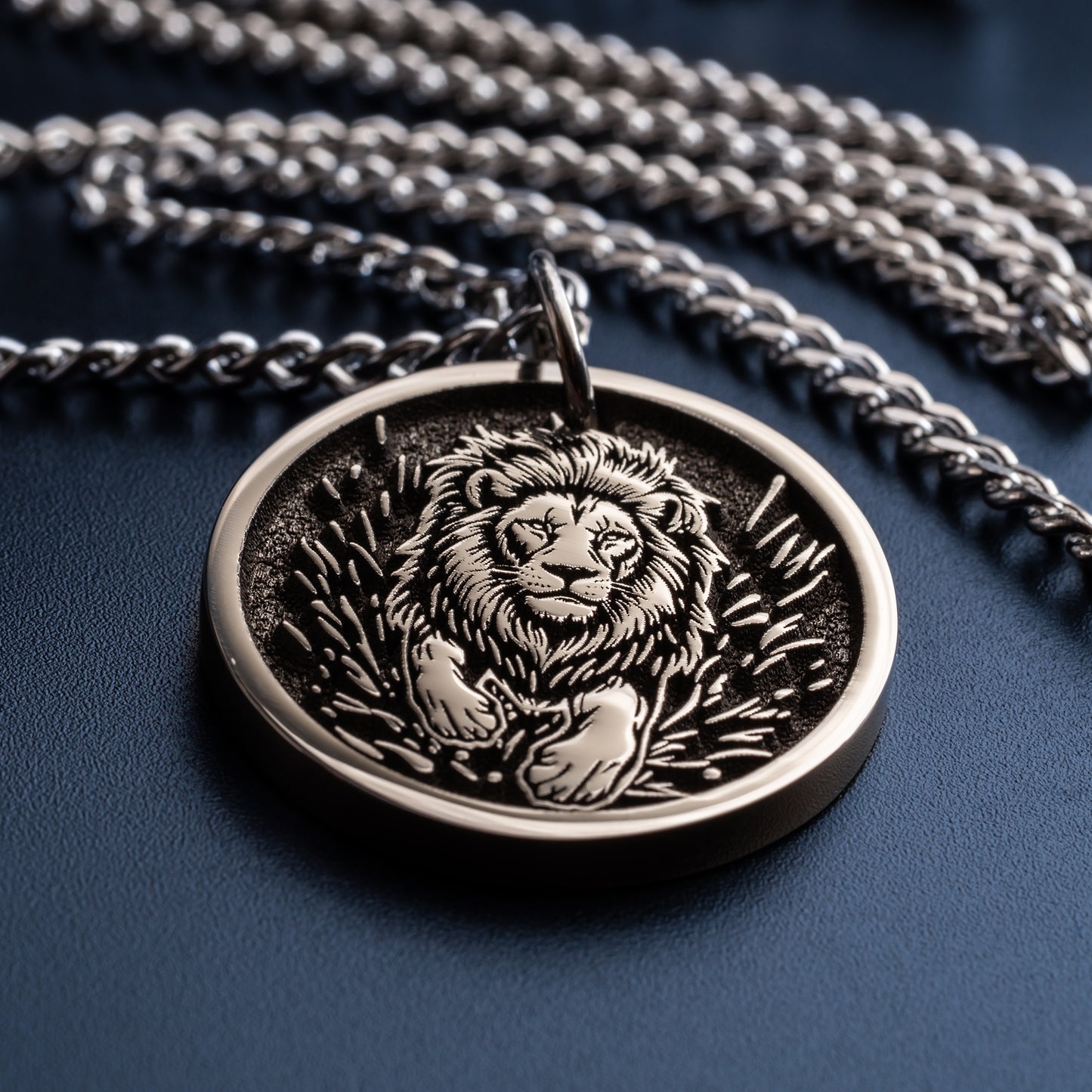 Lion Necklace for Men, Personalized Lion Pendant