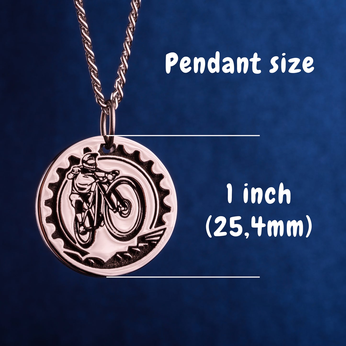 Mountain Bike Necklace MTB Rider Pendant