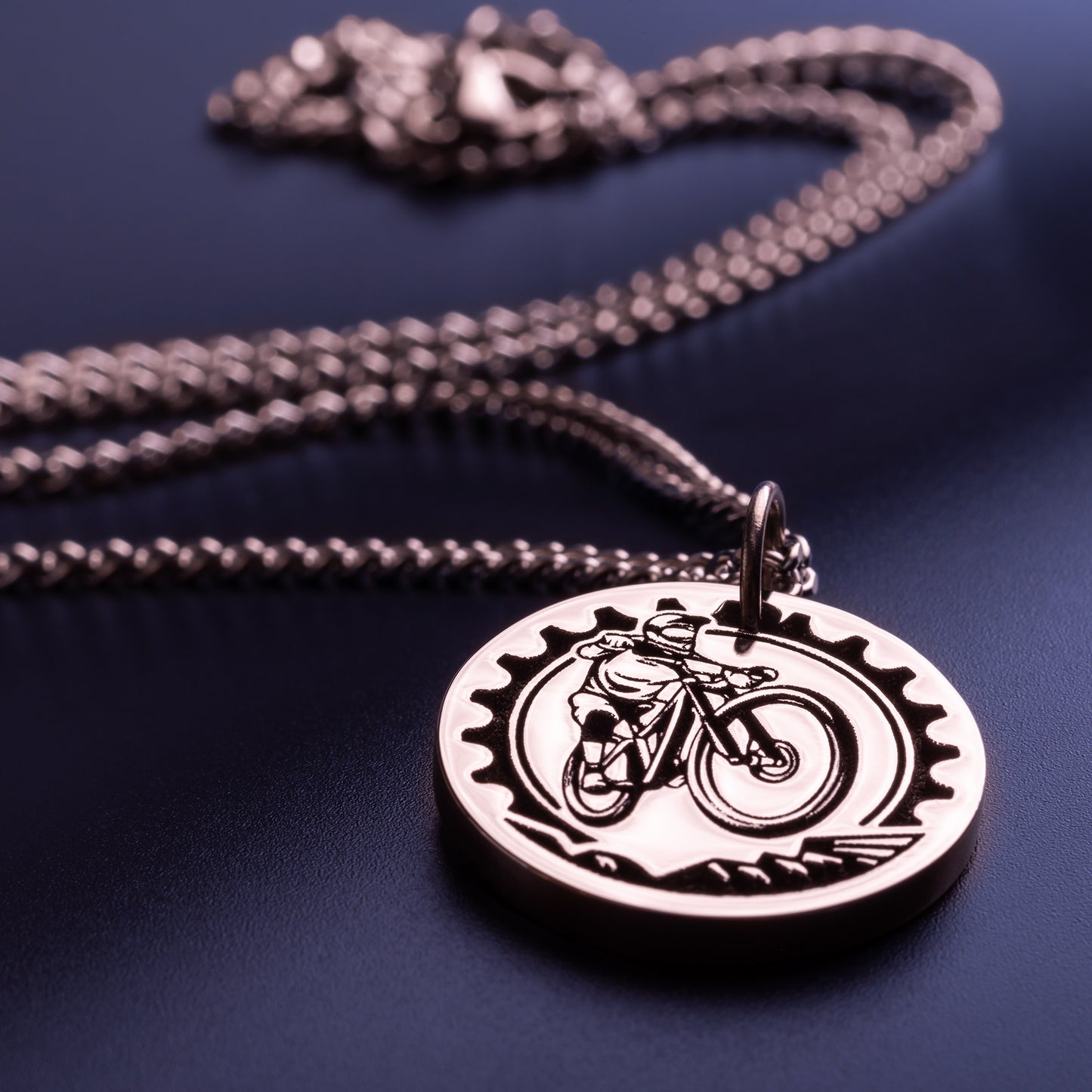 Mountain Bike Necklace MTB Rider Pendant