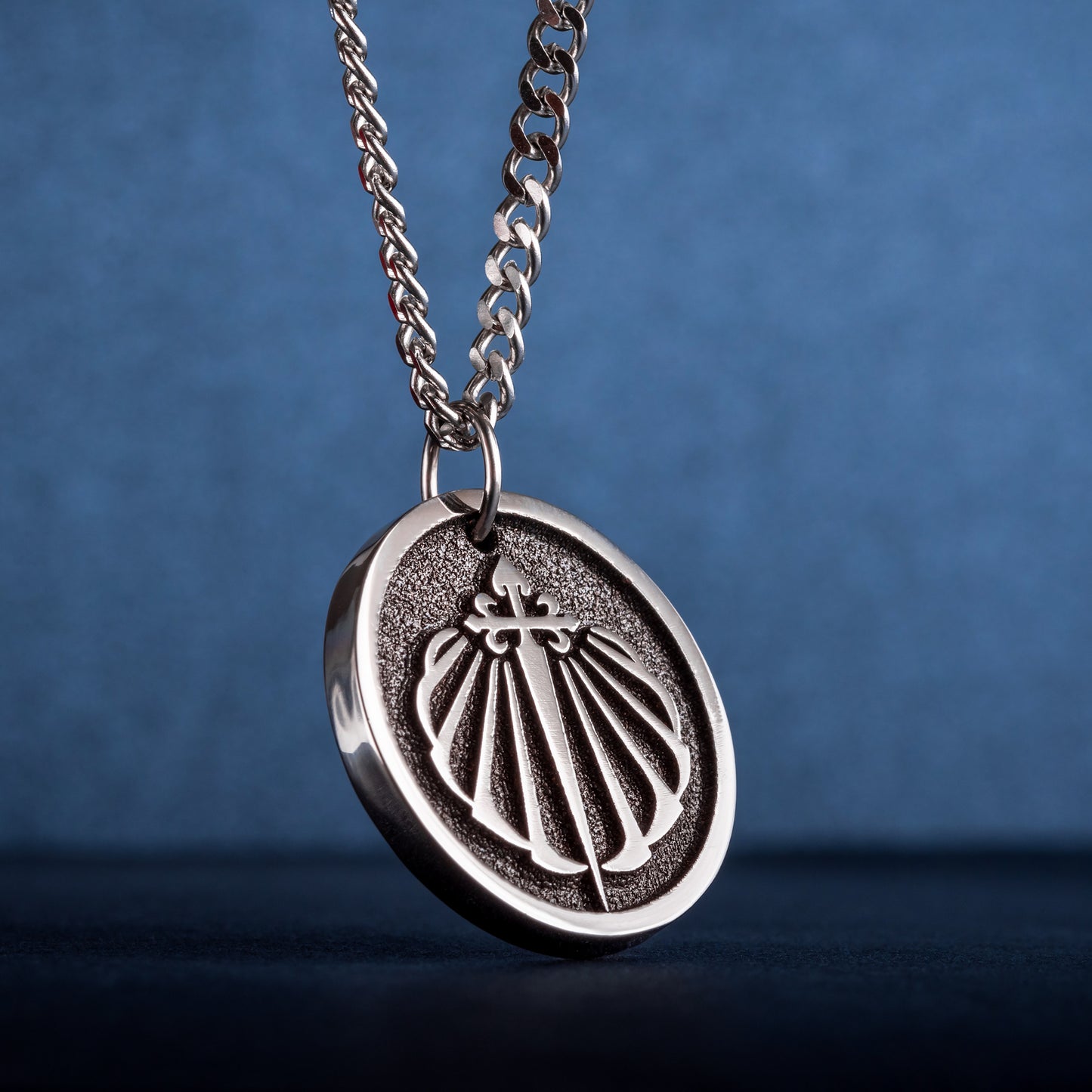 Camino de Santiago Scallop Shell Pendant st James Cross Necklace. Gift for Pilgrim