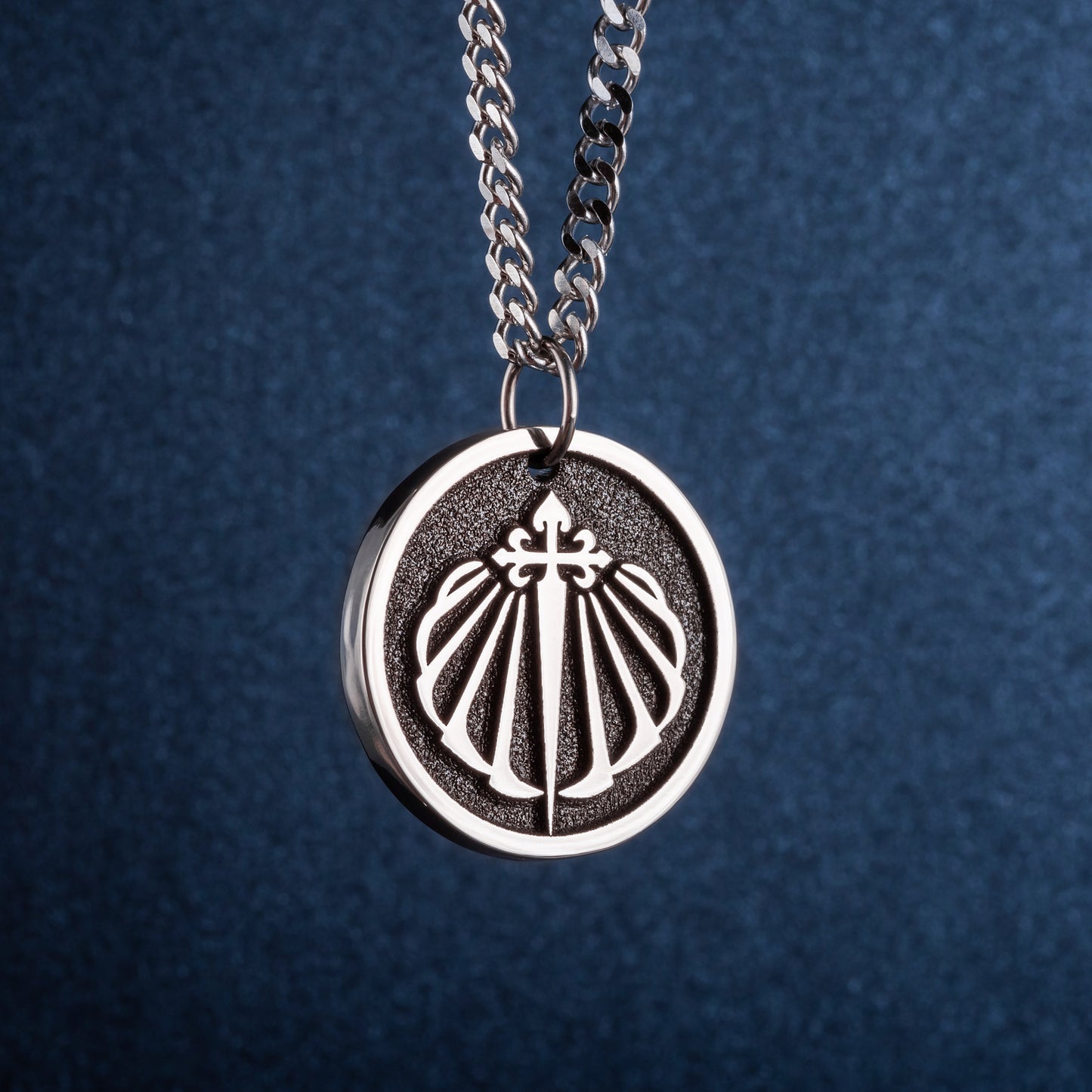 Camino de Santiago Scallop Shell Pendant st James Cross Necklace. Gift for Pilgrim