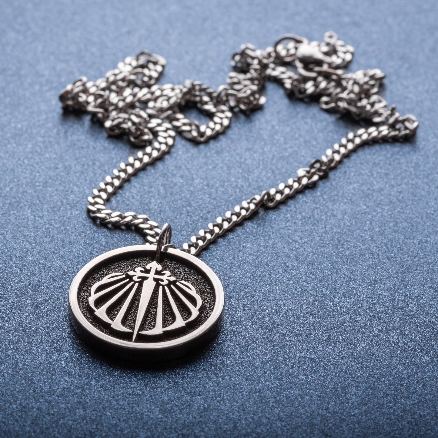 Camino de Santiago Scallop Shell Pendant st James Cross Necklace. Gift for Pilgrim