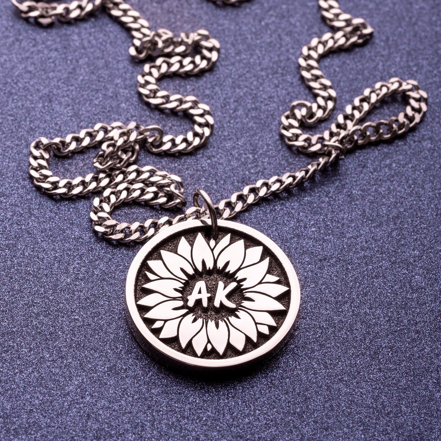 Personalized Sunflower Necklace Named Pendant Gift for Mom Necklace Jewelry for Girlfriend