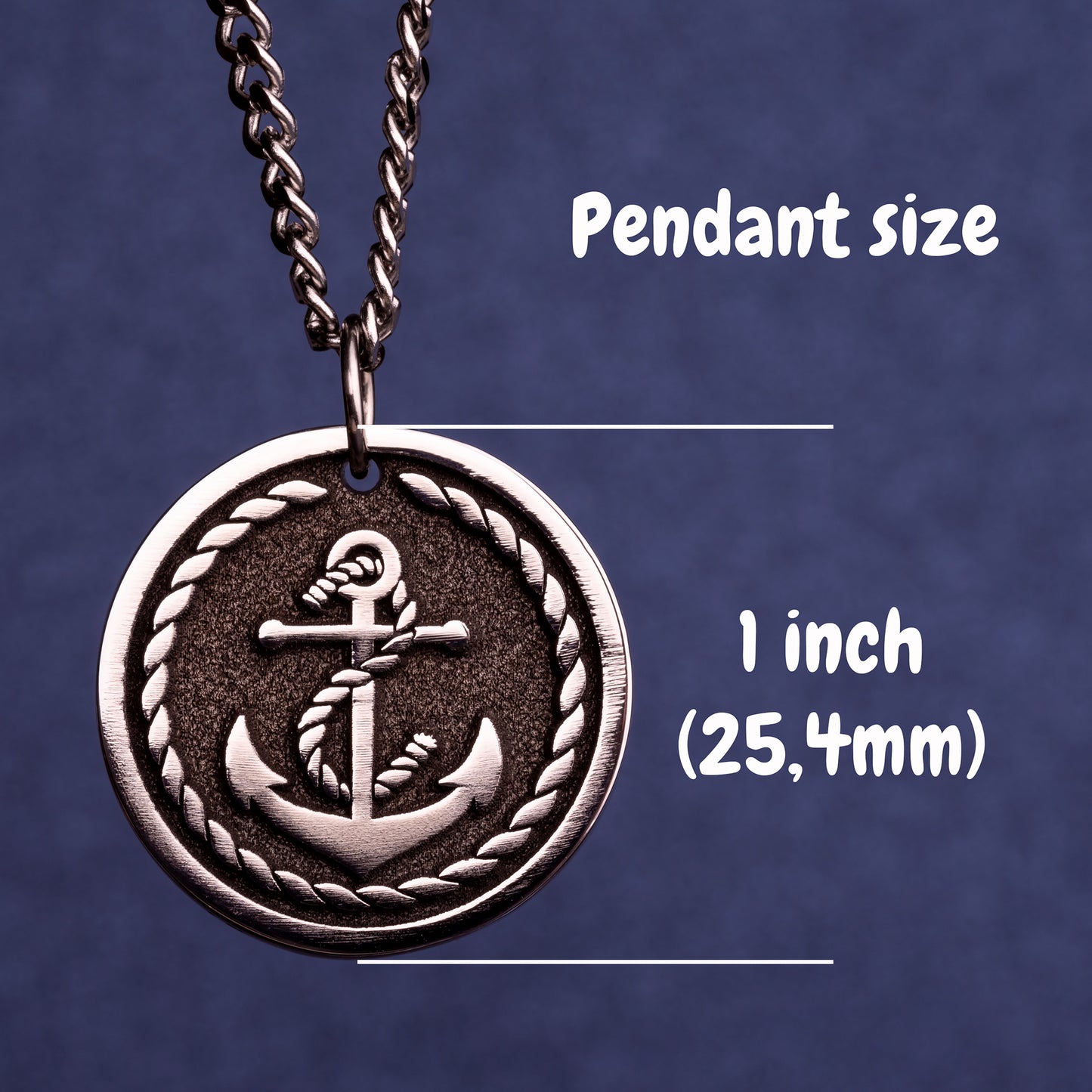 Maritime Pendant Anchor with Rope Custom Nautical Anchor Necklace for Sea Wolf Marine Corps Gift Sailor Mens Necklace Seawolf USMC NAVY