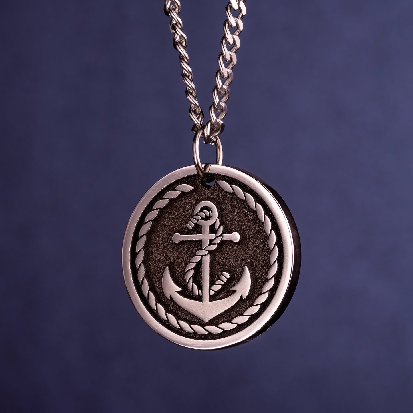 Maritime Pendant Anchor with Rope Custom Nautical Anchor Necklace for Sea Wolf Marine Corps Gift Sailor Mens Necklace Seawolf USMC NAVY