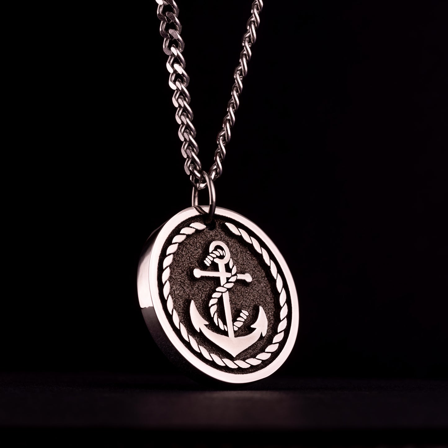 Maritime Pendant Anchor with Rope Custom Nautical Anchor Necklace for Sea Wolf Marine Corps Gift Sailor Mens Necklace Seawolf USMC NAVY