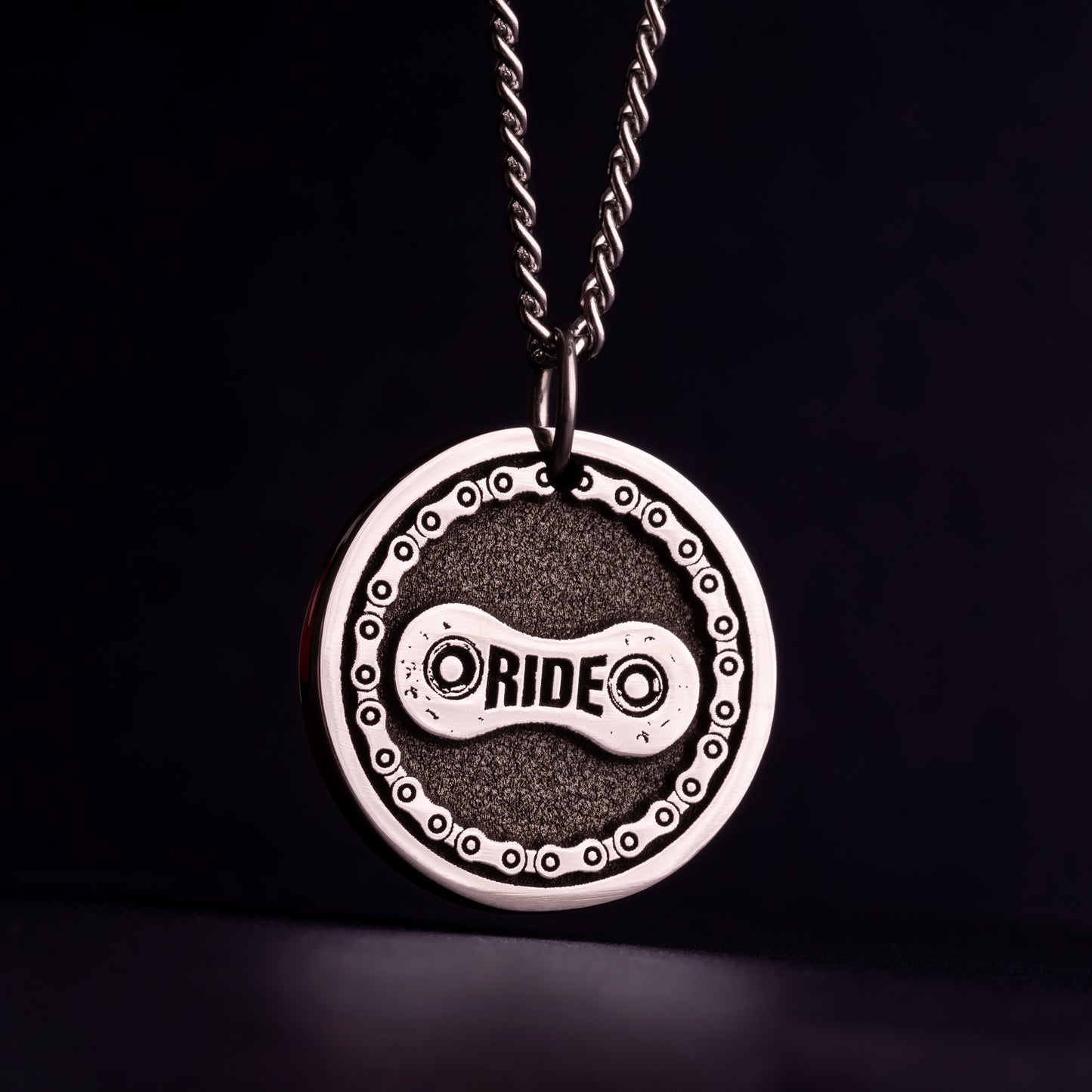 Bicycle Chain Link Necklace Cycle Pendant Mountainbiker Bike MTB Rider Pendant gift for Cyclist