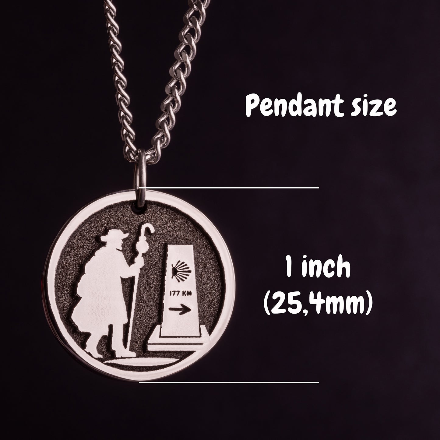 Pilgrim Necklace Camino de Santiago Pendant Pilgimage Jewelry. Gift for Peregrino of Way of St. James