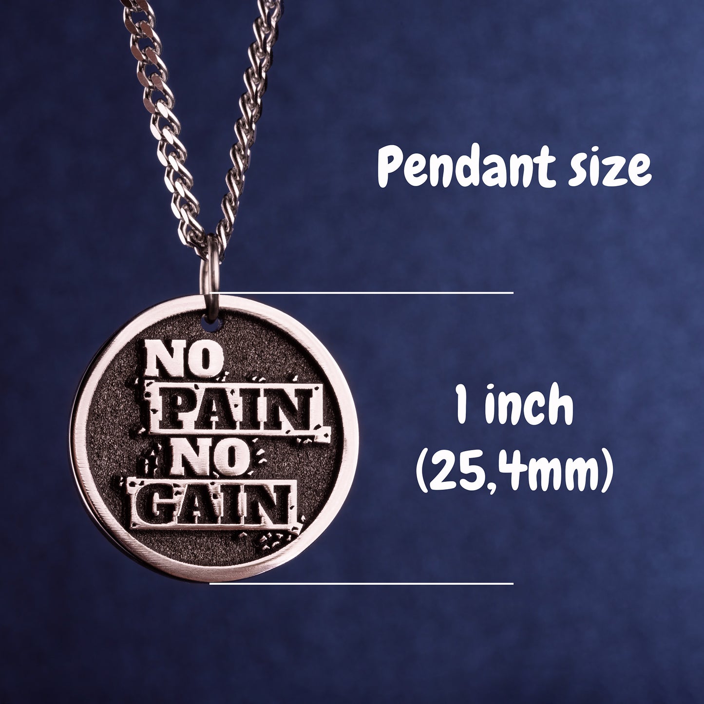 No Pain No Gain Necklace Athlete Pendant