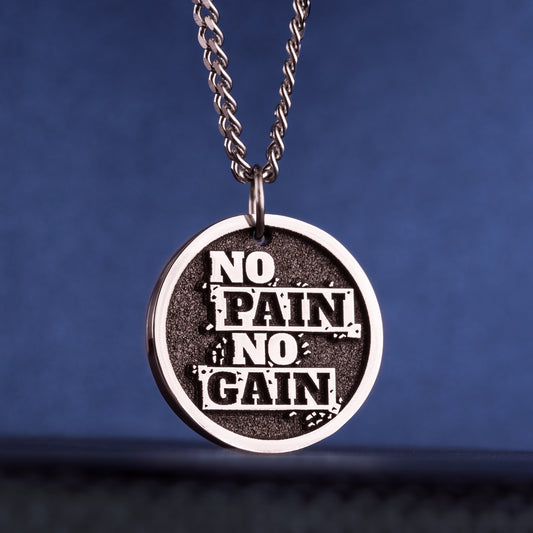 No Pain No Gain Necklace Athlete Pendant