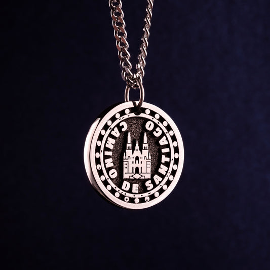 Camino de Santiago Cathedral Necklace, Santiago de Compostela Pendant, Camino Credential Stamp Pendant. Jakobsweg Anhänger, Gift for Pilgrim