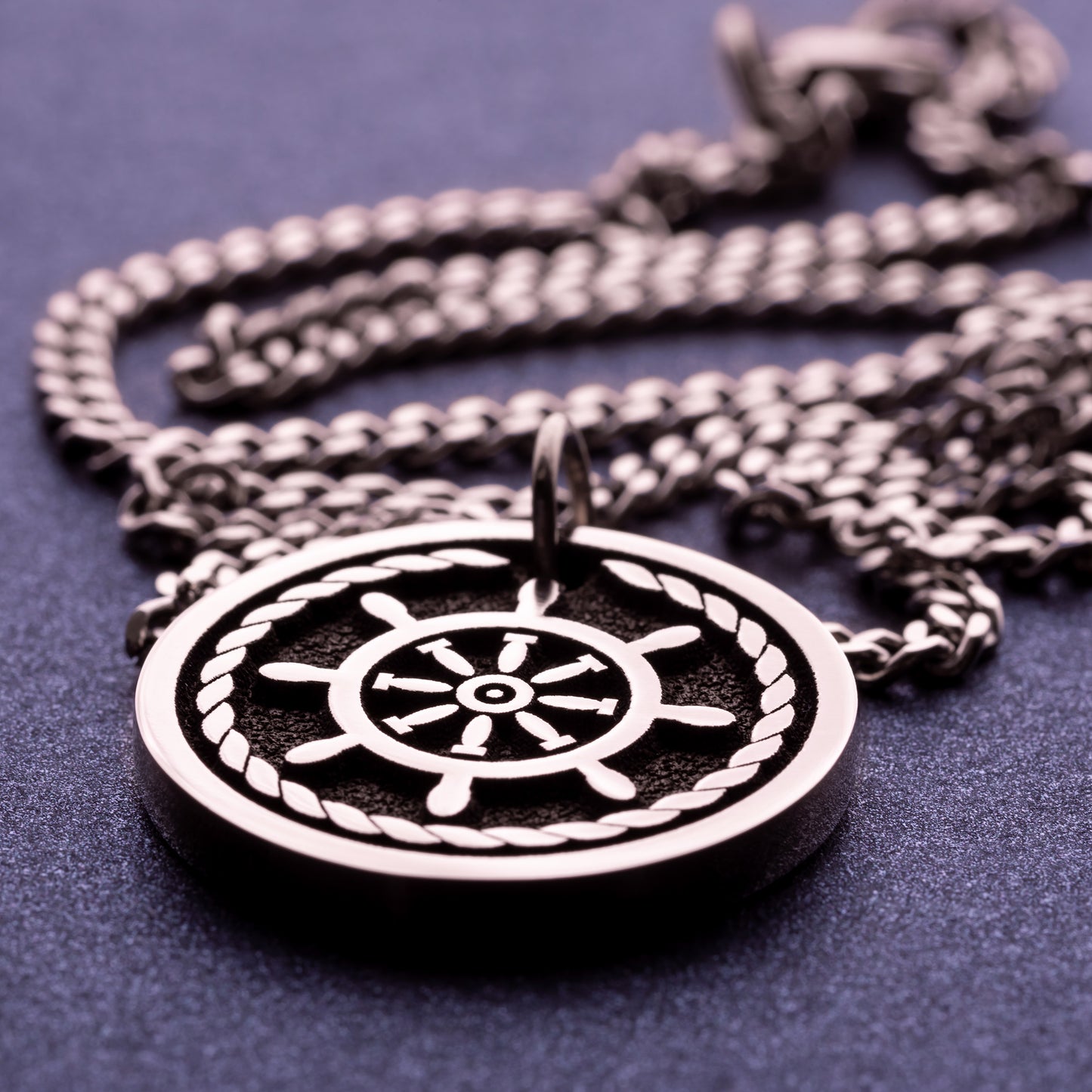 Ship Wheel Necklace Nautical Pendant Anchor Pendant