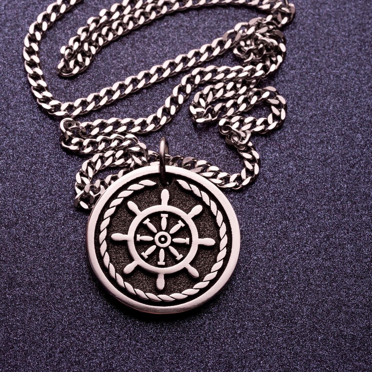 Ship Wheel Necklace Nautical Pendant Anchor Pendant