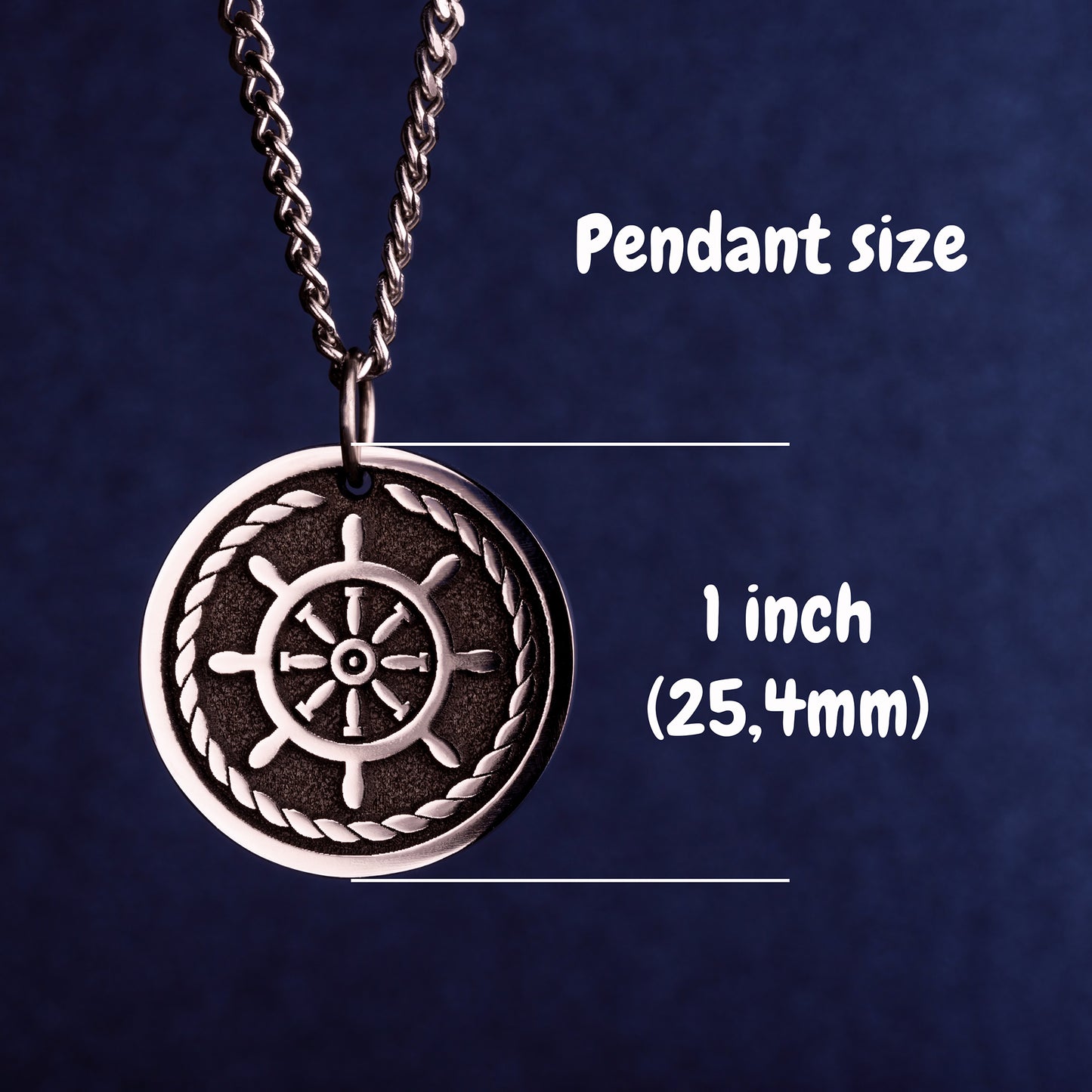 Ship Wheel Necklace Nautical Pendant Anchor Pendant