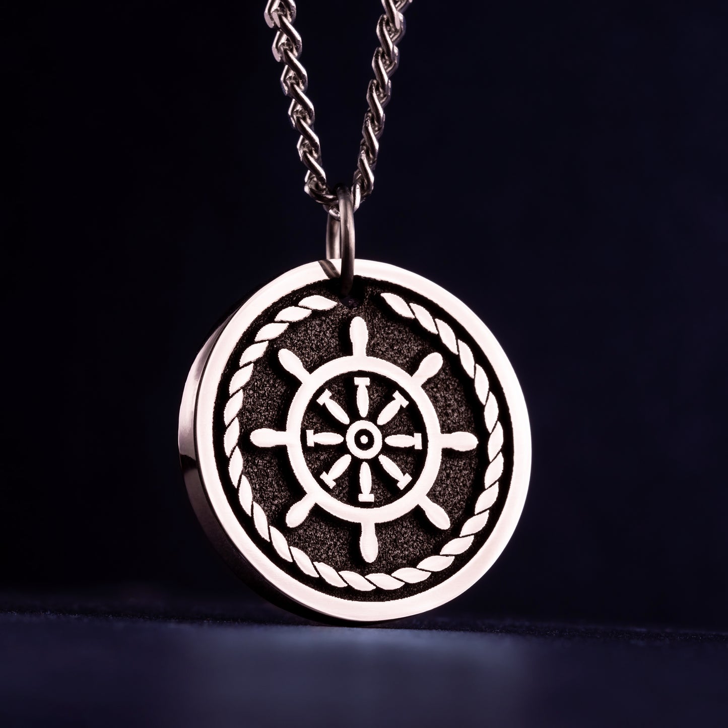 Ship Wheel Necklace Nautical Pendant Anchor Pendant