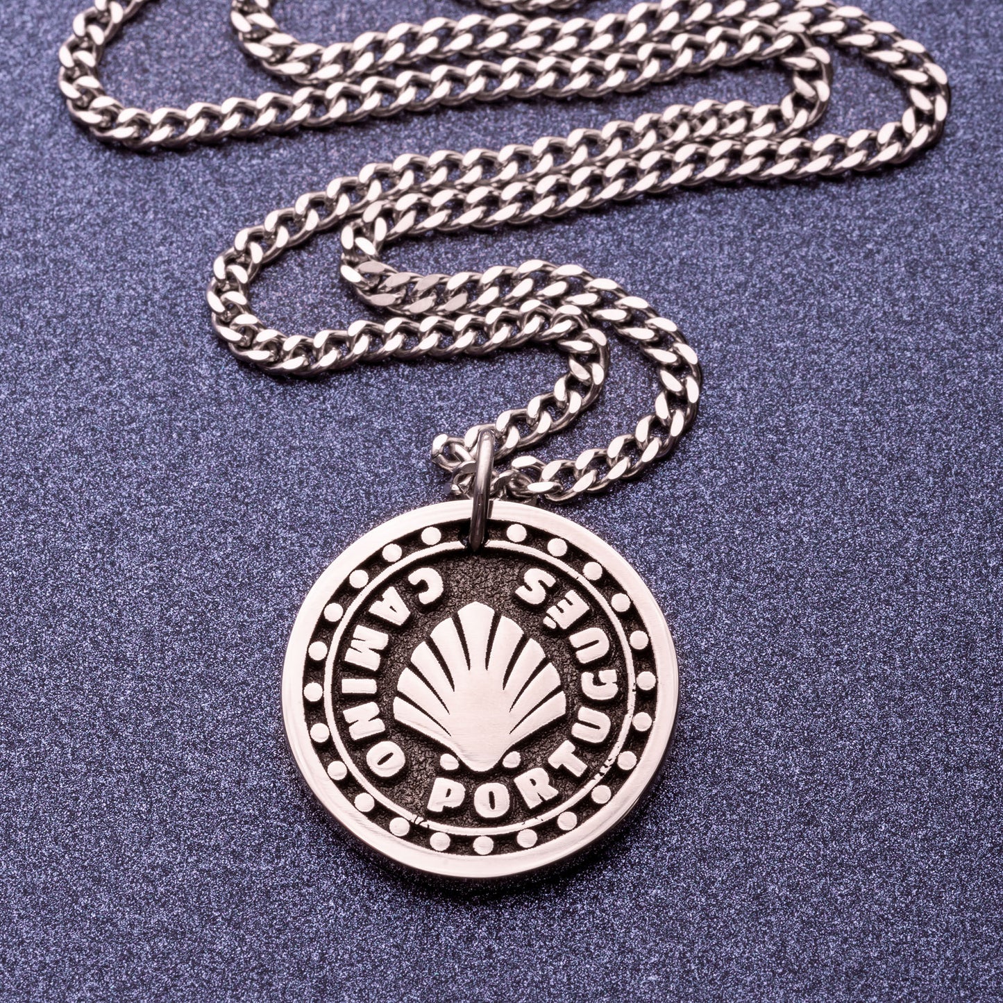 Camino Portugues Necklace. Camino de Santiago Pendant. Pilgrim Jewelry