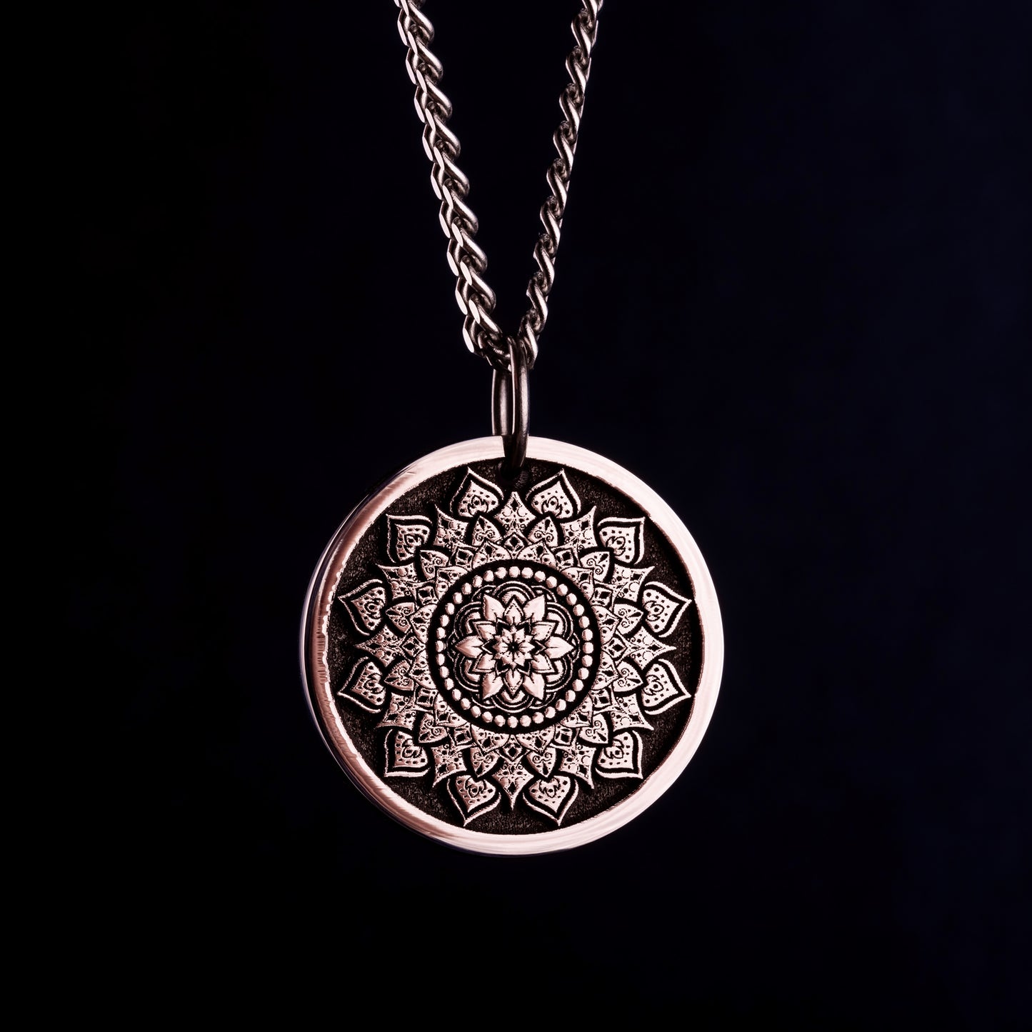 Personalized Mandala Necklace Boho Botanical Pendant Yoga Gift for Her Flower Necklace