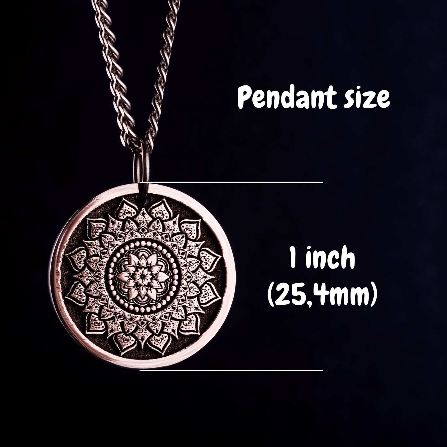 Personalized Mandala Necklace Boho Botanical Pendant Yoga Gift for Her Flower Necklace