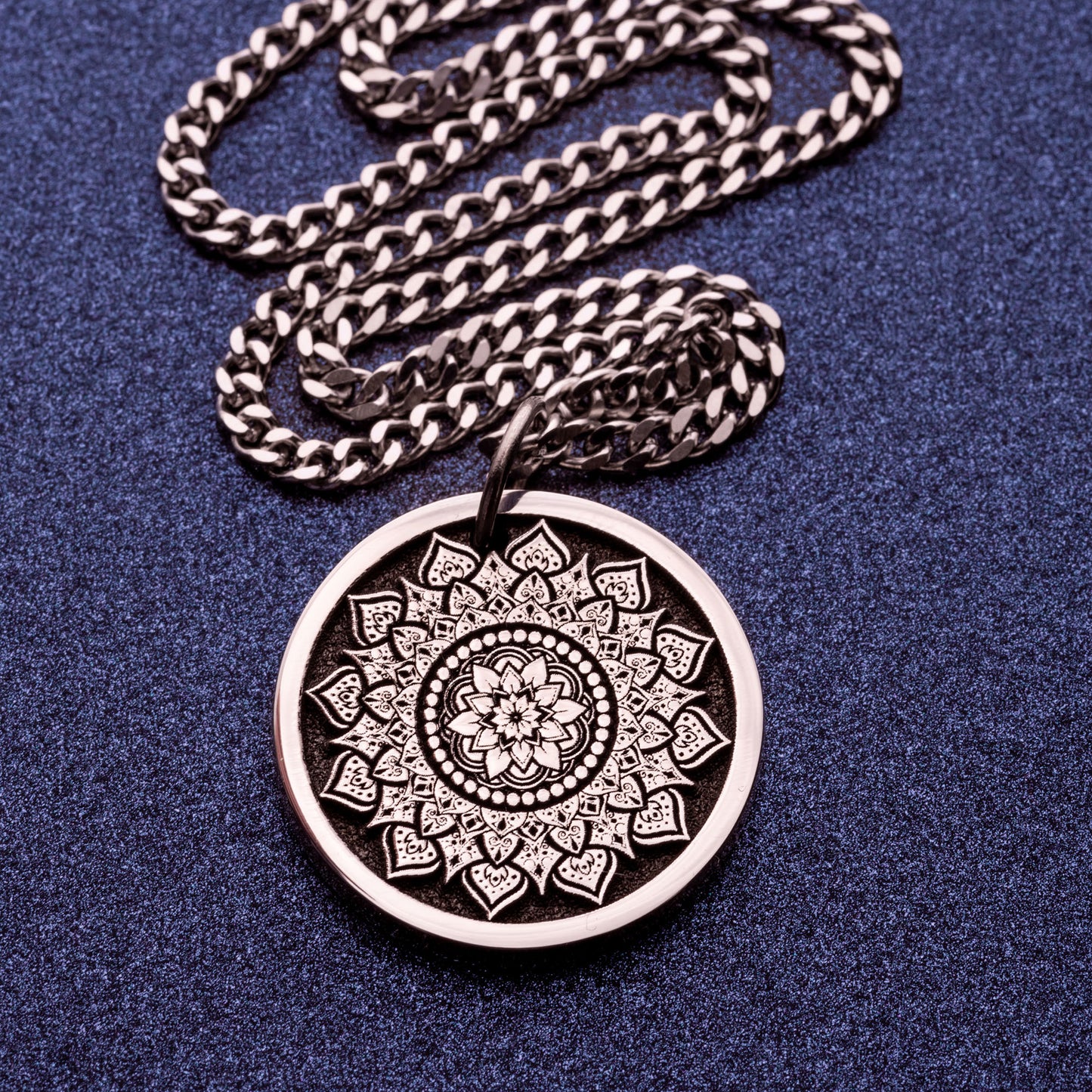 Personalized Mandala Necklace Boho Botanical Pendant Yoga Gift for Her Flower Necklace