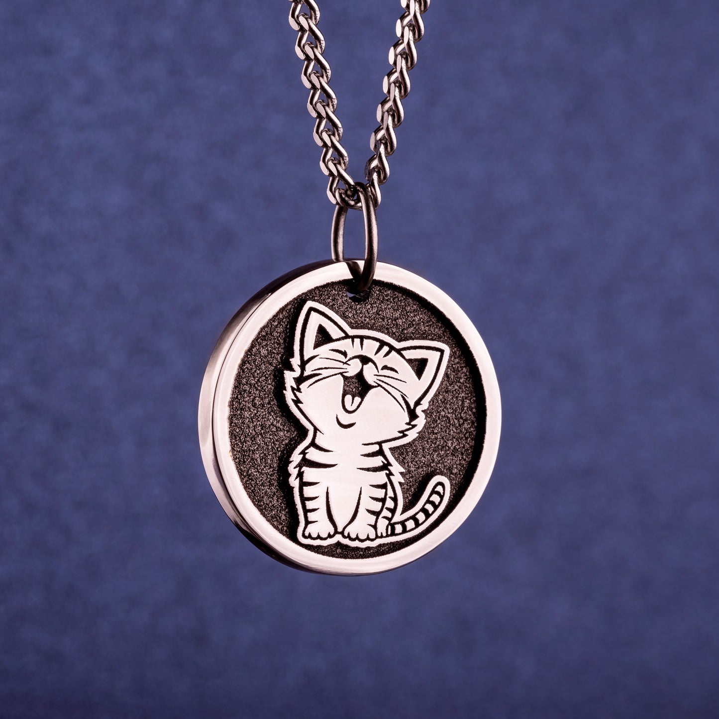 Happy Cat Mom Necklace Smiling Cat Pendant Cat Lover Gift. Cat Owners Jewelry. Kitty Lovers present