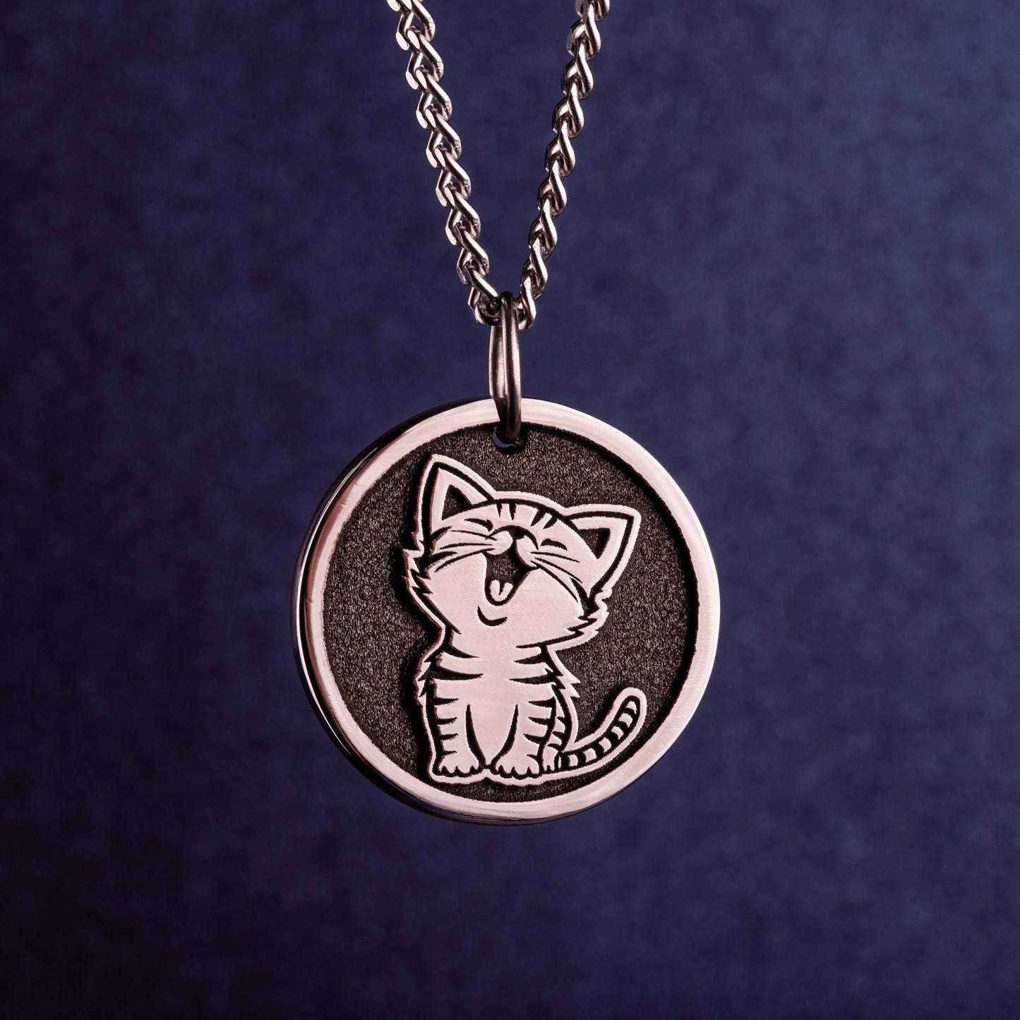 Happy Cat Mom Necklace Smiling Cat Pendant Cat Lover Gift. Cat Owners Jewelry. Kitty Lovers present