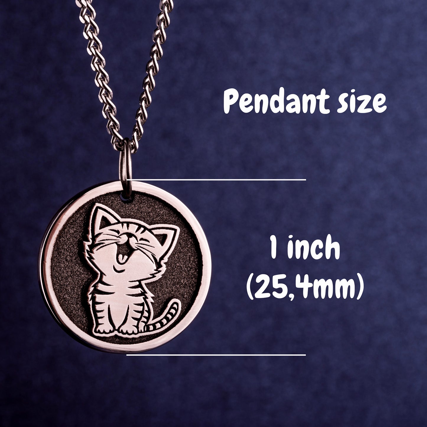 Happy Cat Mom Necklace Smiling Cat Pendant Cat Lover Gift. Cat Owners Jewelry. Kitty Lovers present