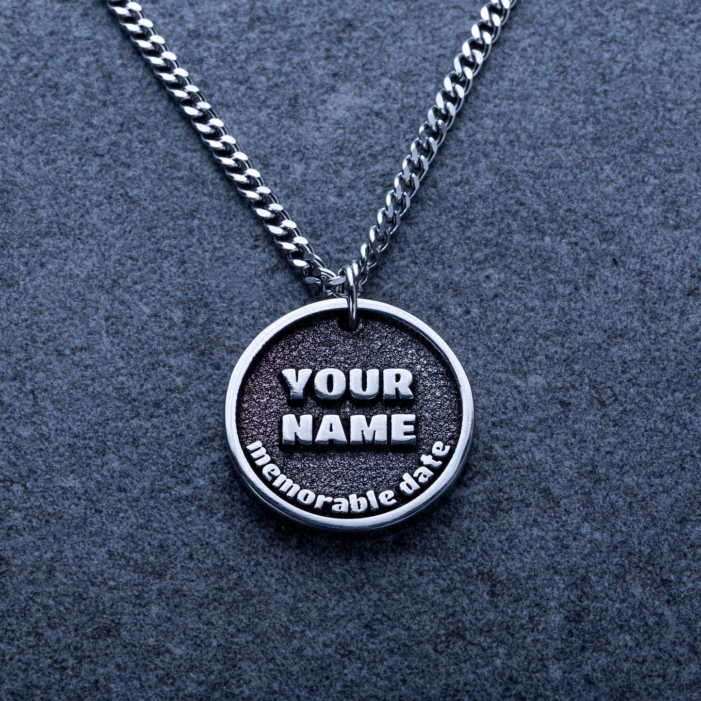 STAINLESS STEEL Custom Named Pendant With Memmorable Date