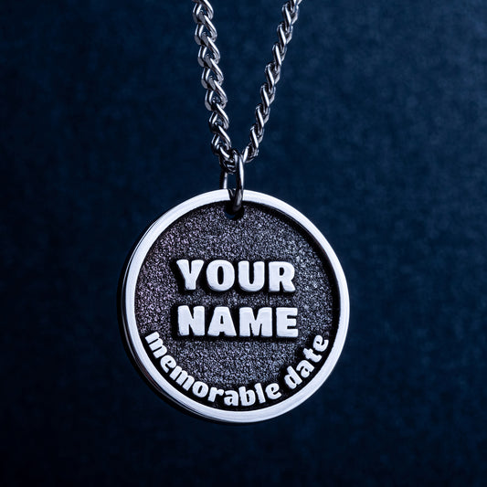 STAINLESS STEEL Custom Named Pendant With Memmorable Date