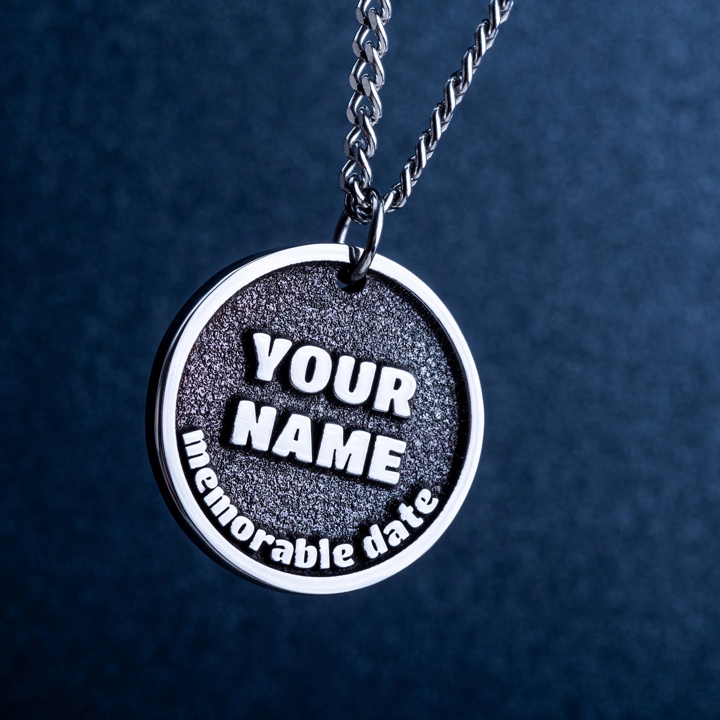 STAINLESS STEEL Custom Named Pendant With Memmorable Date