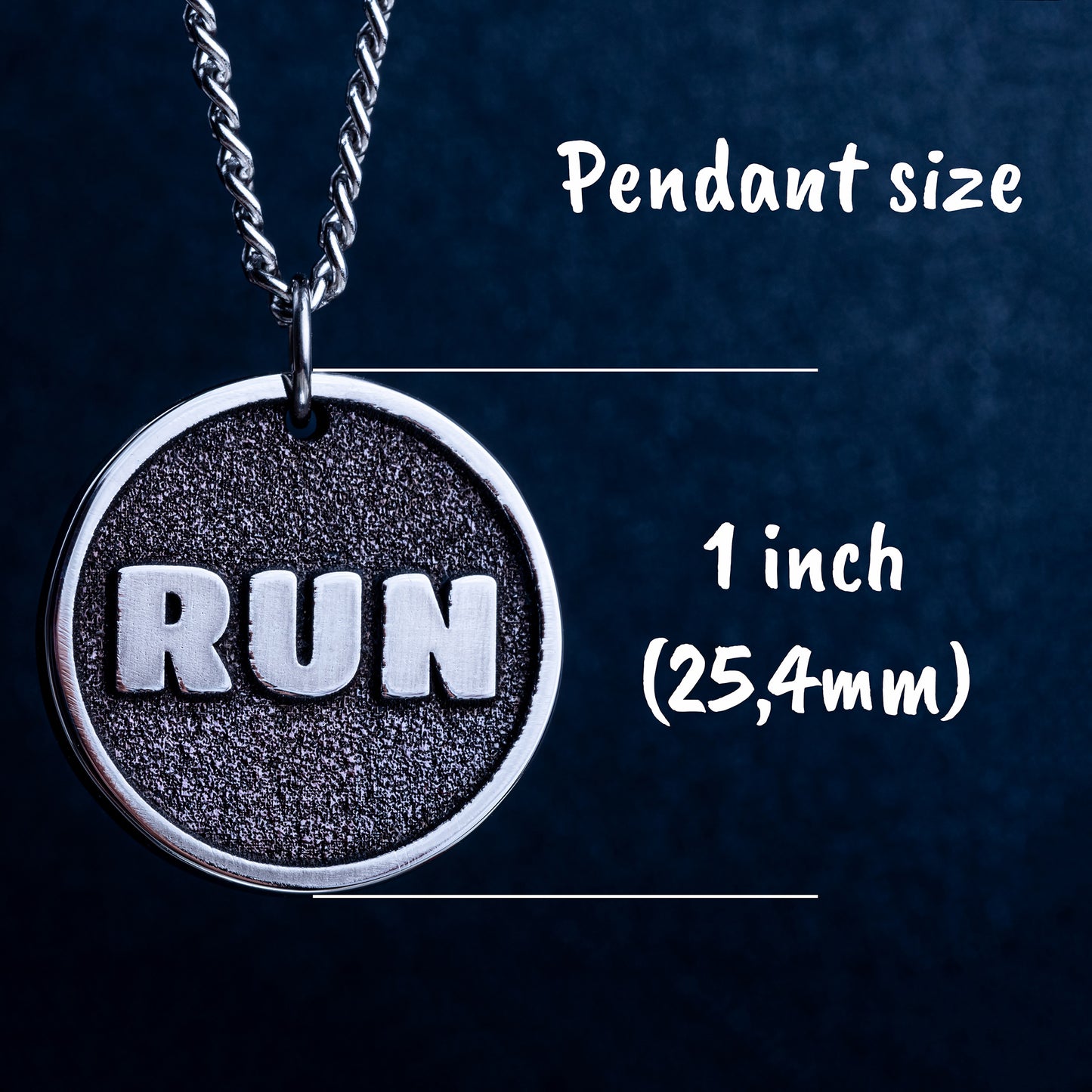 RUN - Custom pendant necklace for an athlete runner. Various sports. Medal for the participant and winner of the competition