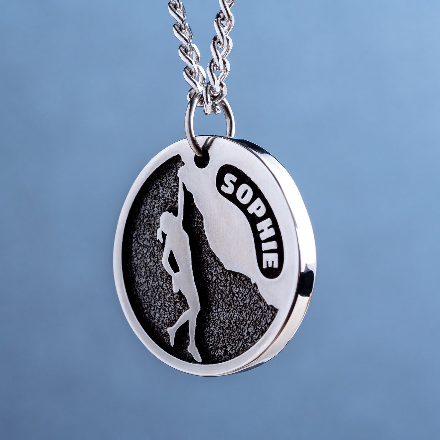 Personalized Climb Necklace with a Girl Rock Climber. Climb like a girl