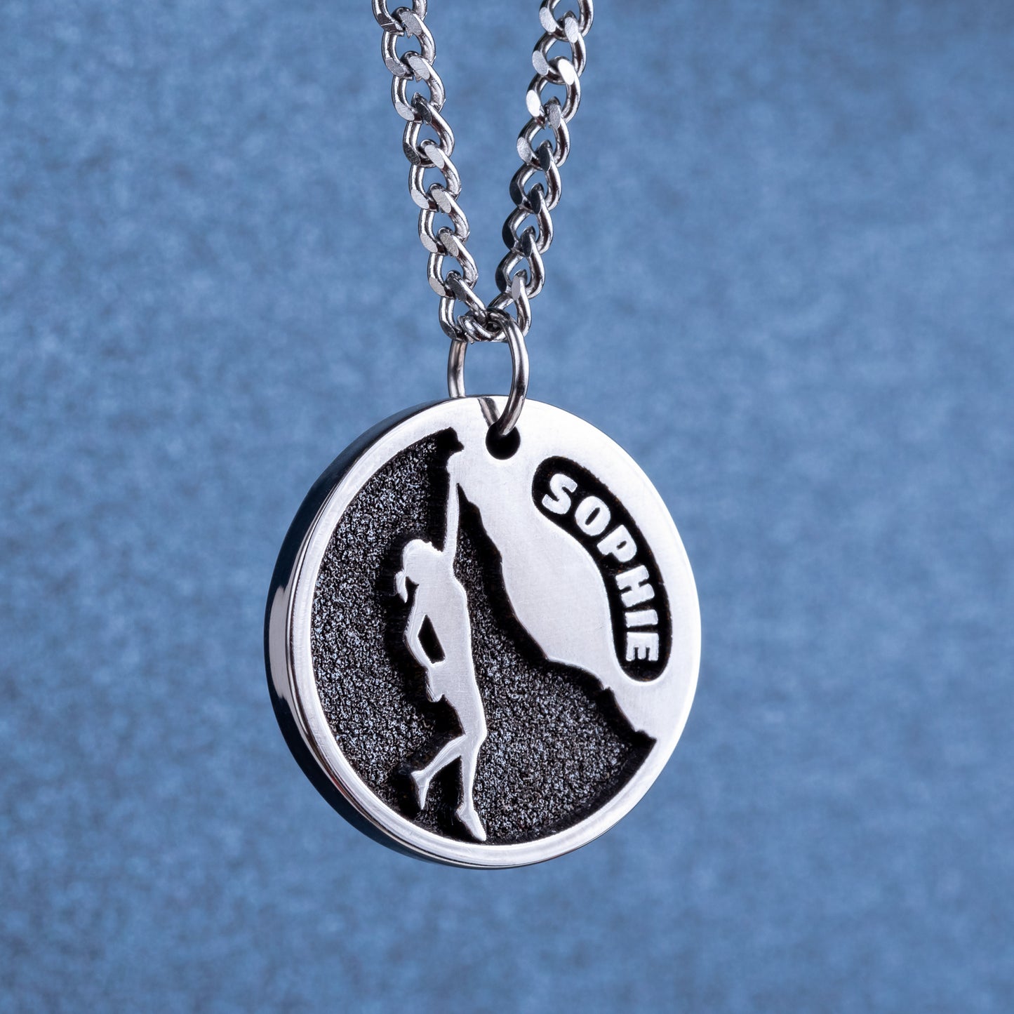 Personalized Climb Necklace with a Girl Rock Climber. Climb like a girl