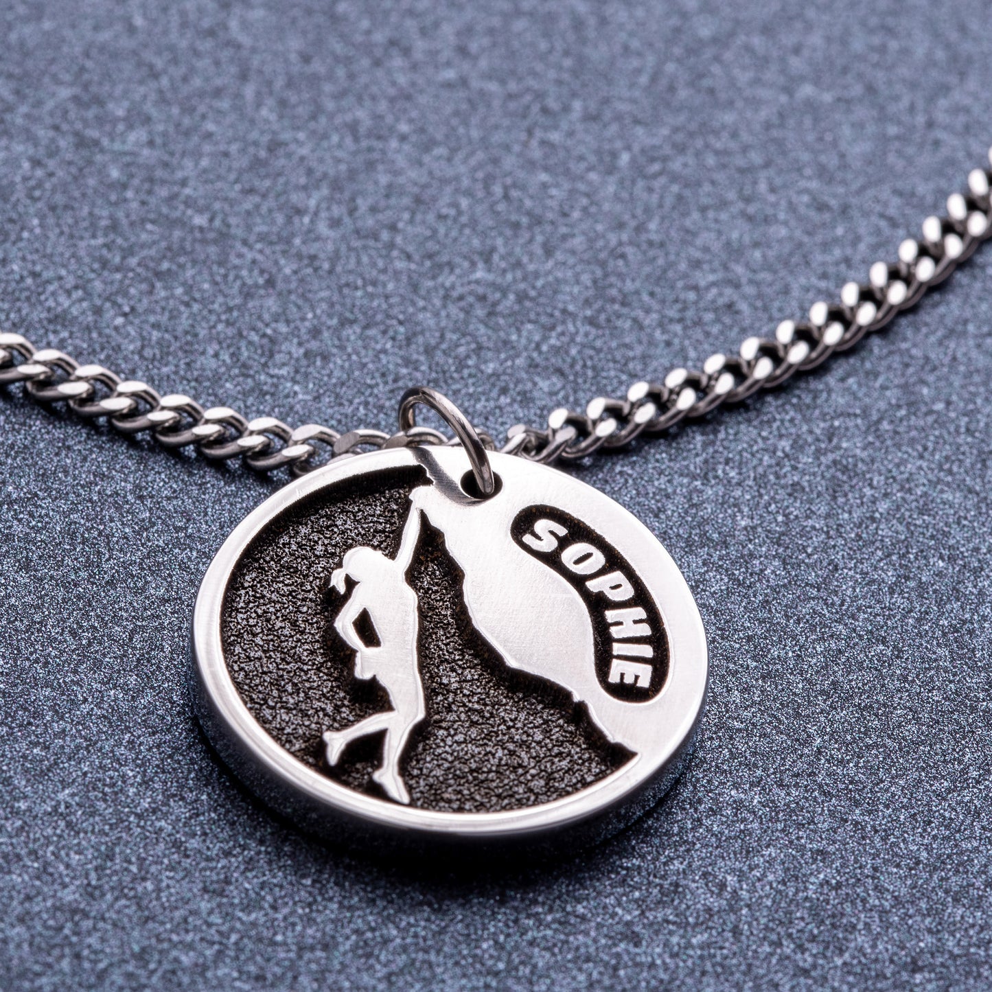 Personalized Climb Necklace with a Girl Rock Climber. Climb like a girl