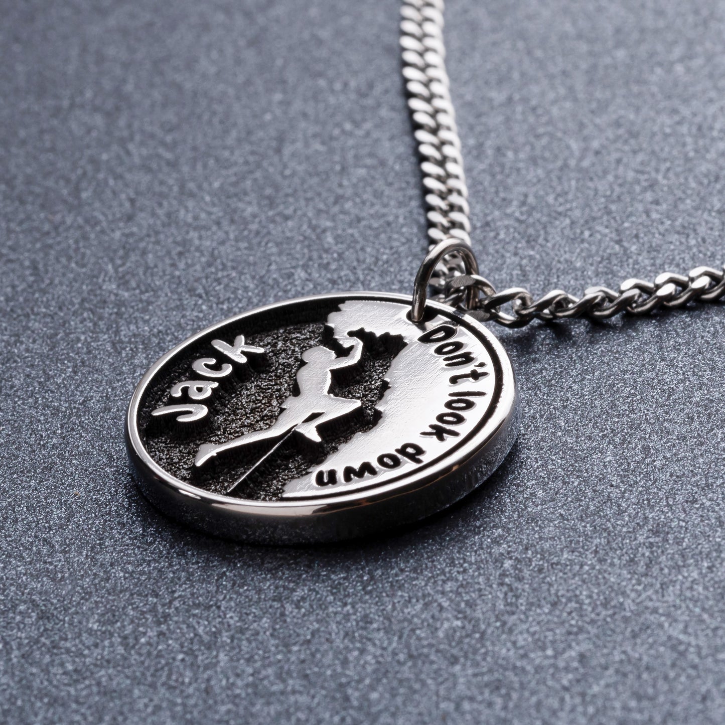 Custom Made Necklace with a Male Climber Climbing a Rock. A Gift for the Mountaineer and Adventurer