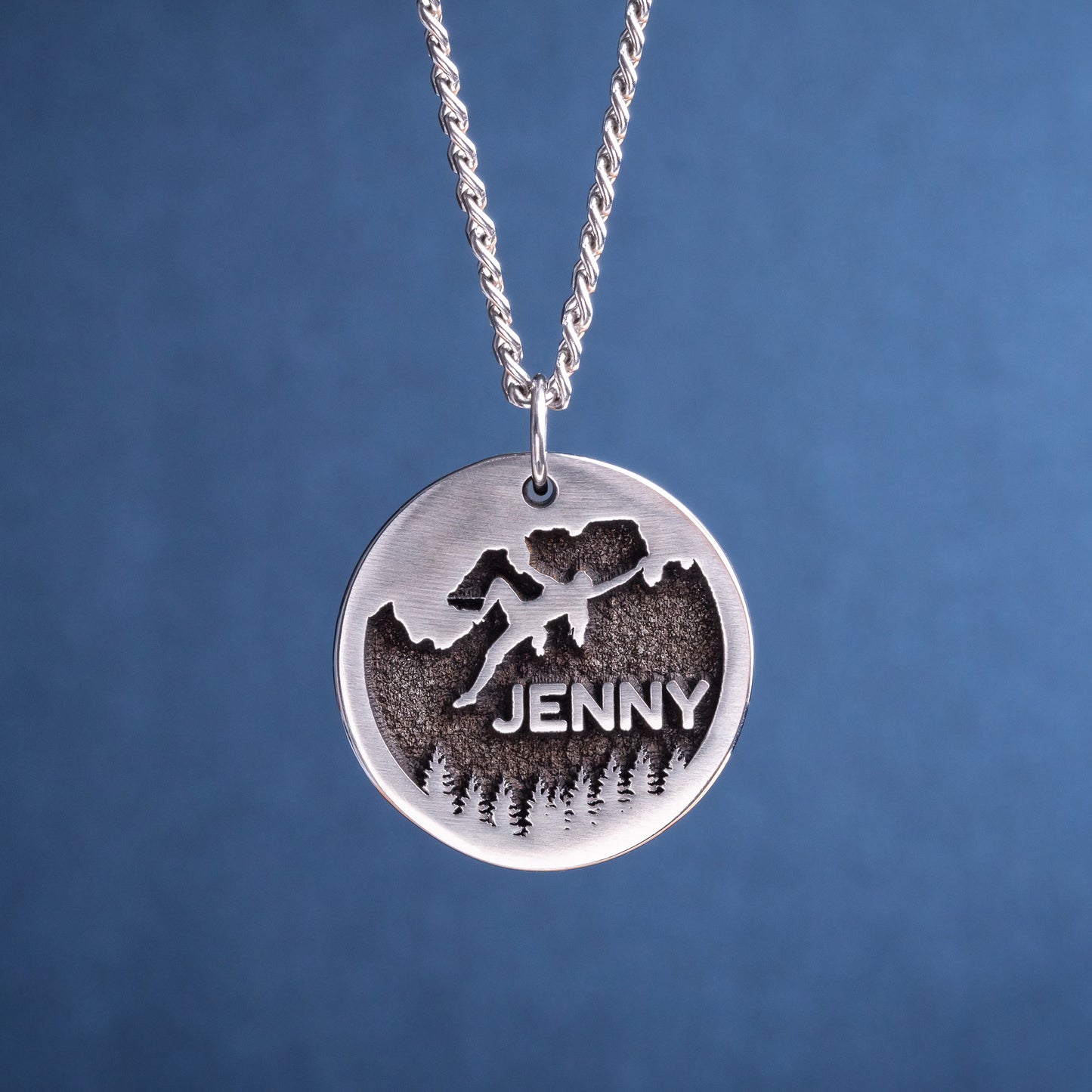 Name pendant for a girl climbing or bouldering. Climb like a girl