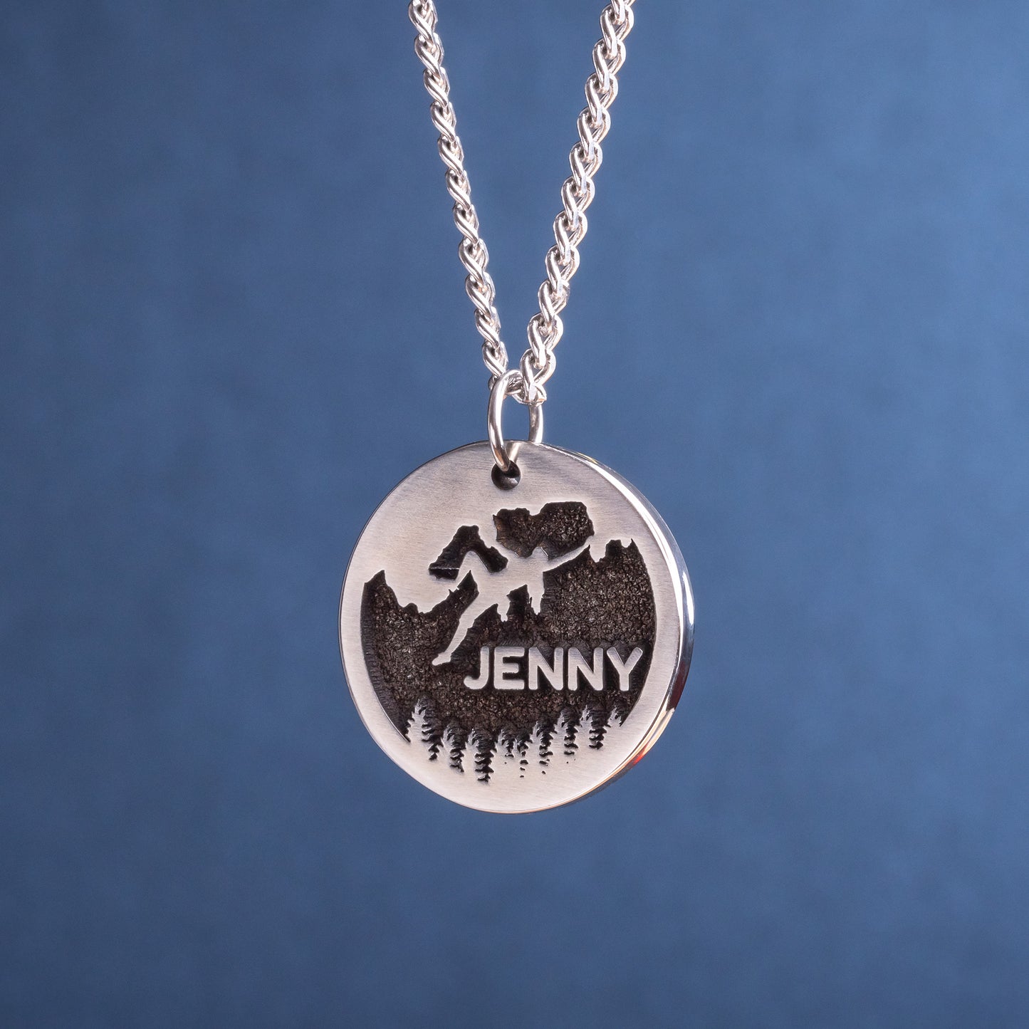 Name pendant for a girl climbing or bouldering. Climb like a girl