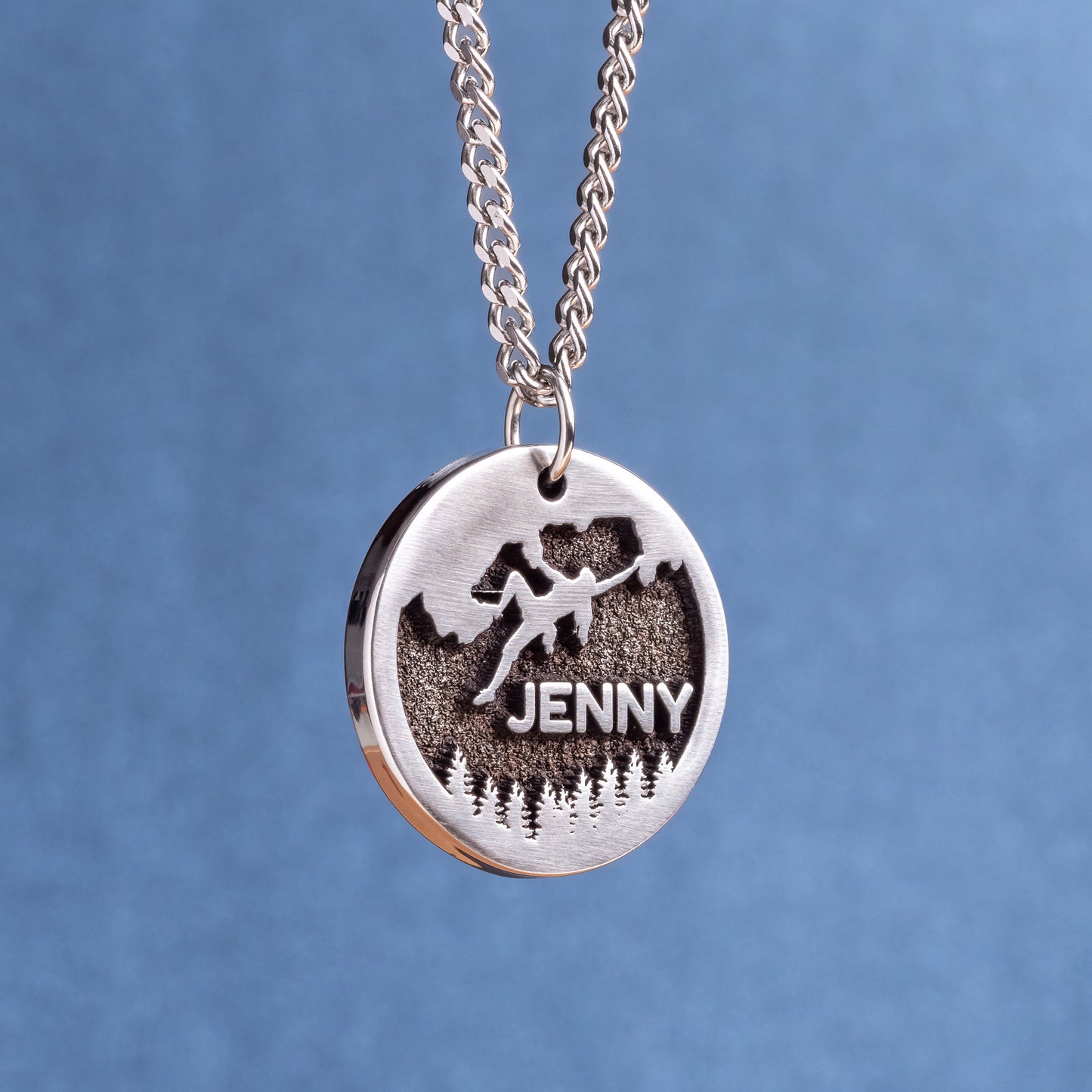 Name pendant for a girl climbing or bouldering. Climb like a girl