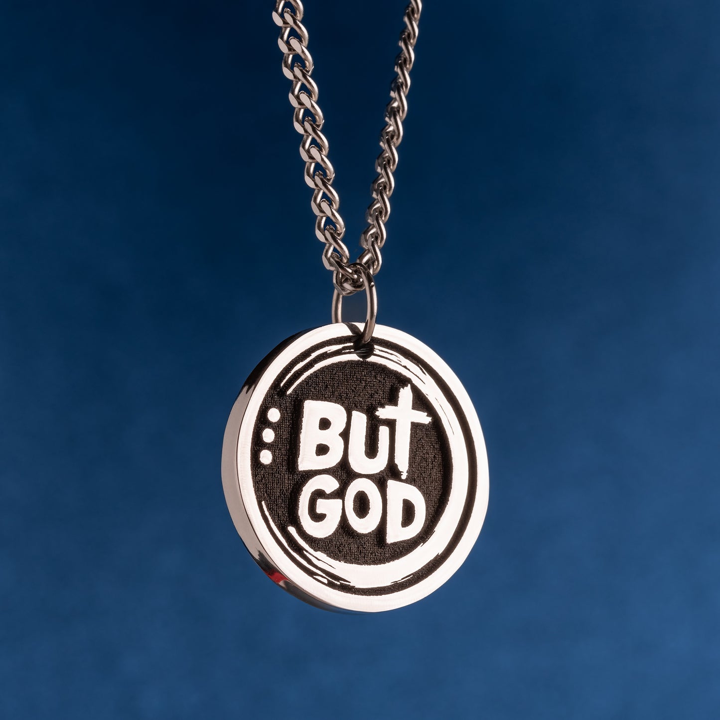 But God - Engraved Pendant Necklace - A Symbol of Hope and Redemption