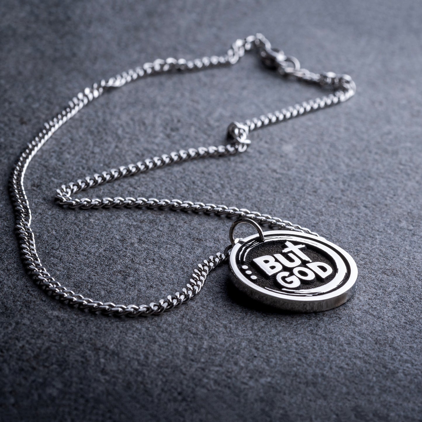 But God - Engraved Pendant Necklace - A Symbol of Hope and Redemption