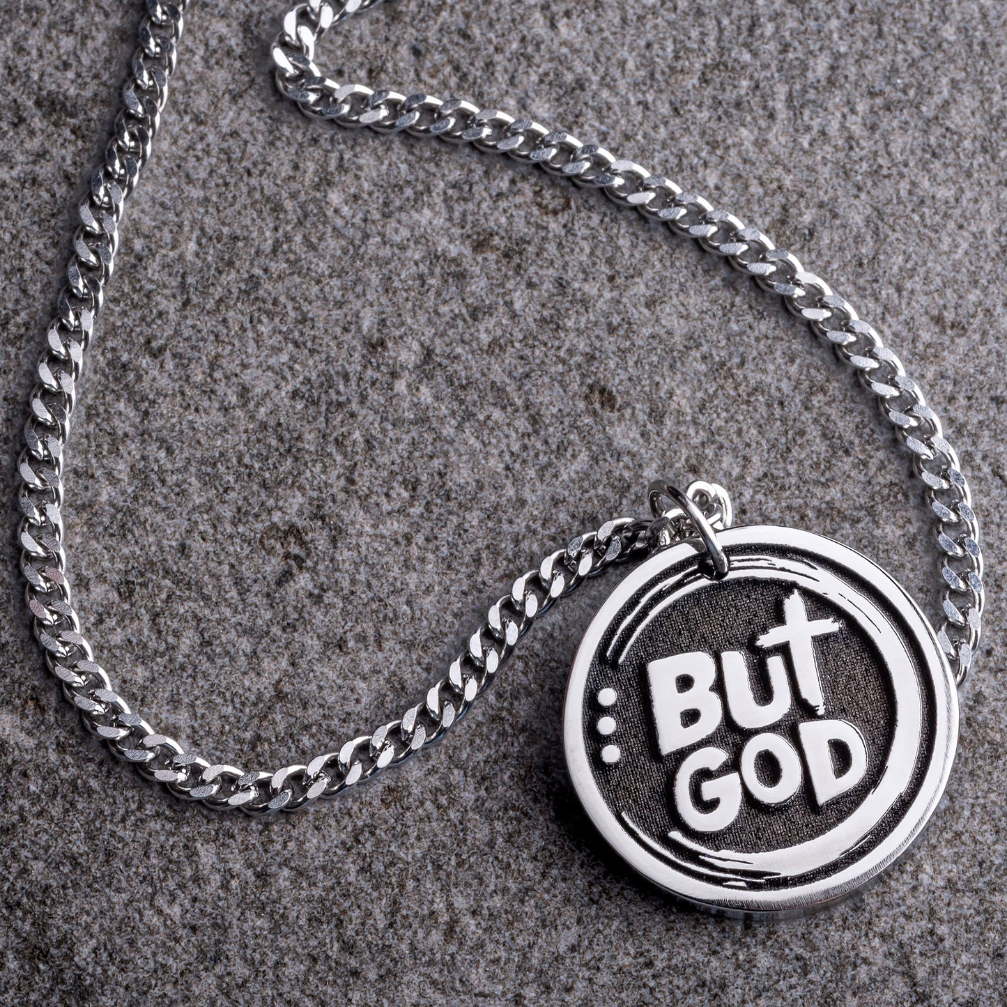 But God - Engraved Pendant Necklace - A Symbol of Hope and Redemption