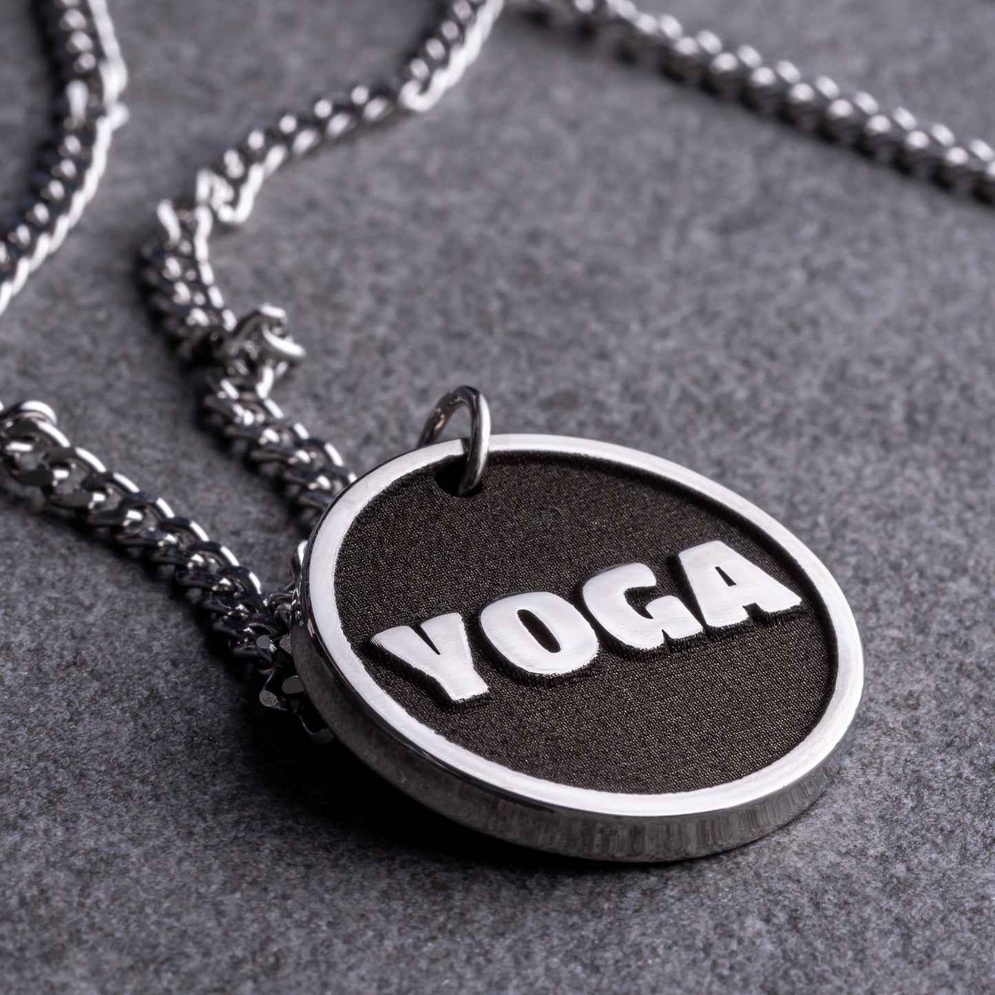 Personalized Stainless Steel Yoga Pendant. Perfect Gift for Yoga Practitioner Lovers and Stretching Enthusiast